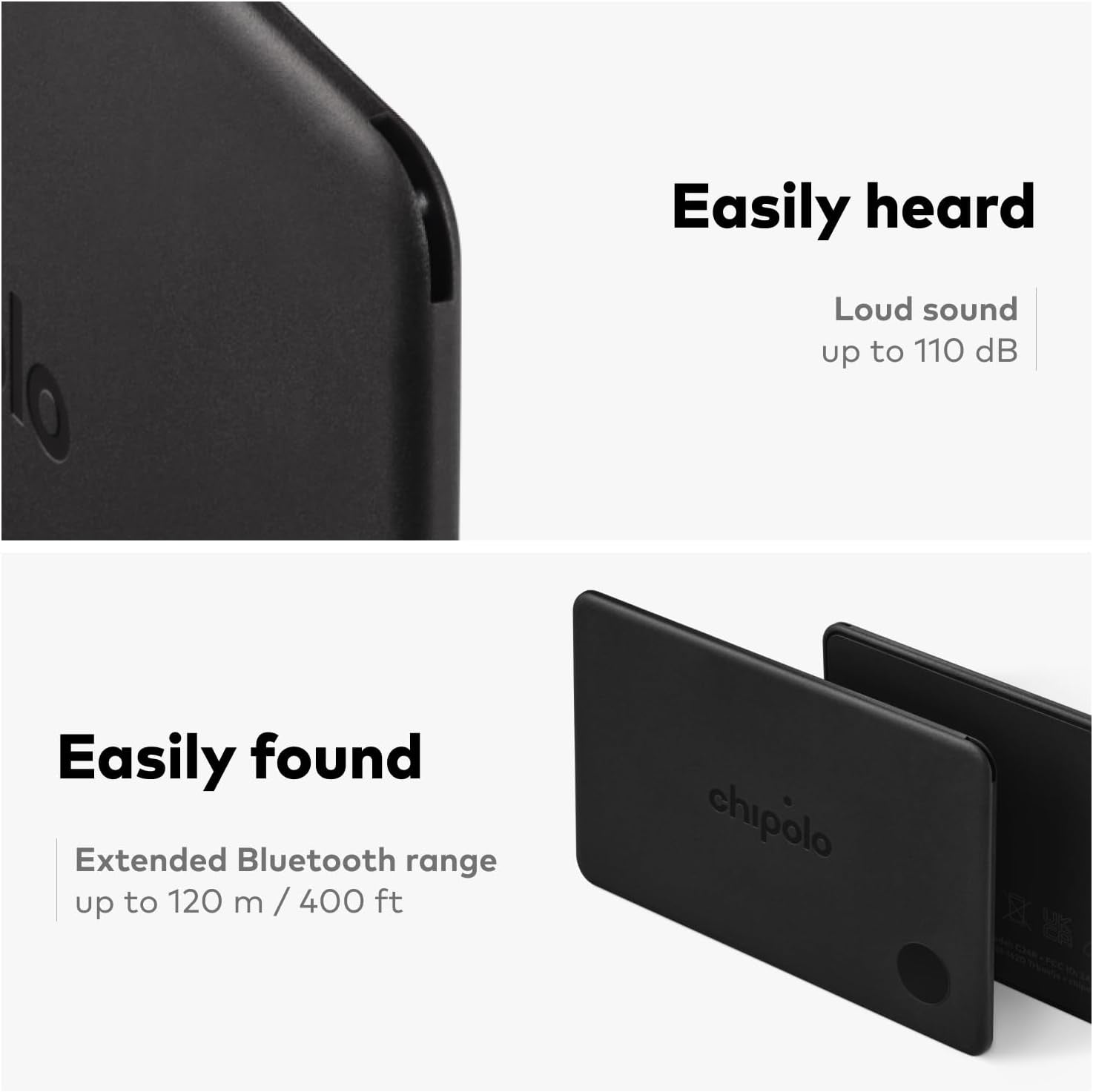 Chipolo Card – Rechargeable Wallet Tracker Card, Bluetooth Tracker, Item Locator, Passport Finder Compatible with Apple Find My or Find Hub with Call Your Phone & Out of Range Alerts (Pack of 2)