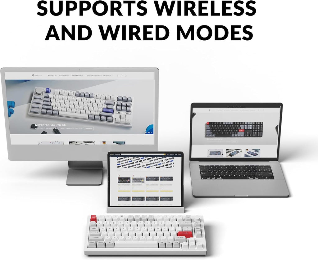 Keychron Q1 Pro Wireless Custom Mechanical Keyboard, QMK/VIA Programmable Full Aluminum 75% Layout Bluetooth/Wired RGB with Hot-Swappable Keychron K Pro Red Switch Compatible with Mac Windows Linux