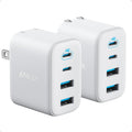 Anker Zolo USB C Charger Block,2-Pack Type C Charger Fast Charging with 50W Max Output,2 USB-C and 2 Usb-A,Compact and Stable Design,For Iphone 17/16 Series,Macbook,Ipad,Pixel,Galaxy,And More (White)