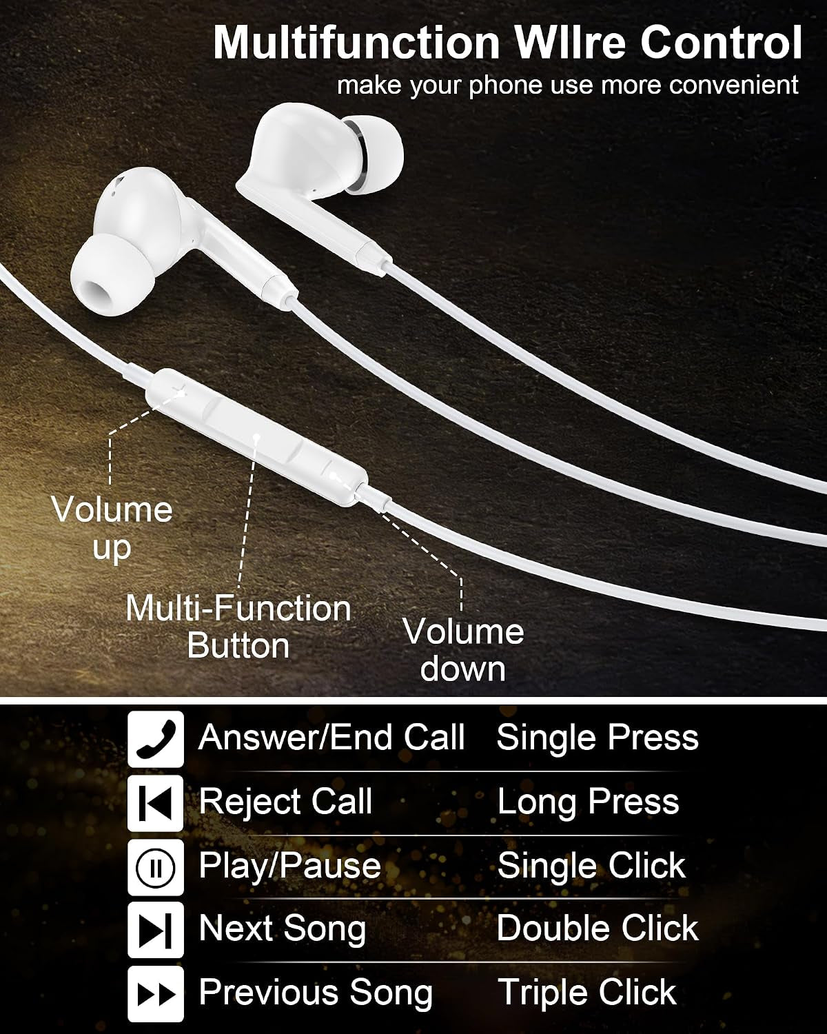 Iphone 17E 17 Headphones Wired USB C Ear Buds for Iphone 17 Pro Max 17Pro 16E 16 15 plus Air Pods, Apple Earbuds Usbc Noise Cancelling Earphones USB-C with Mic Earpods Type C Ipods Corded Audífonos
