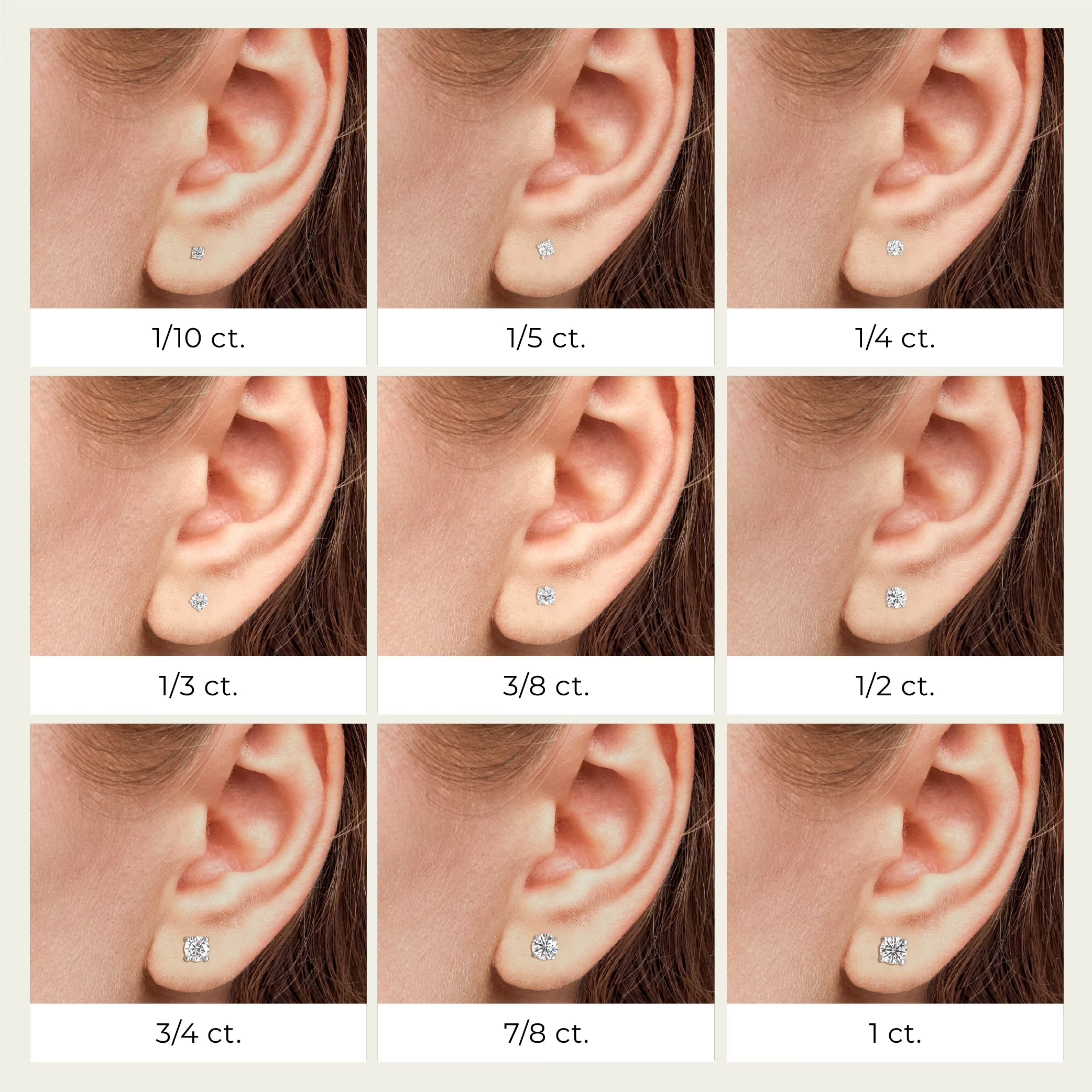 Gilded 1/4 CTW Lab-Grown Diamond Stud Earrings for Women & Men, round Cut 925 Sterling Silver, Hypoallergenic Jewelry - SI1 Clarity F Color