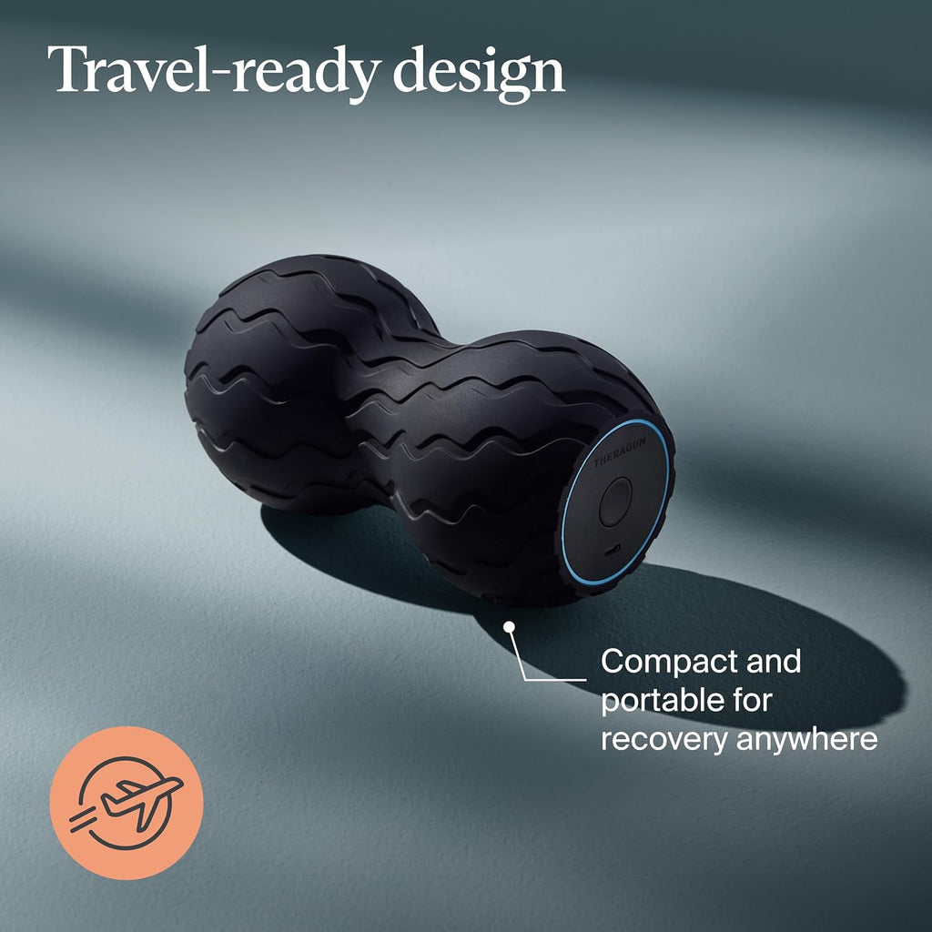 Theragun Therabody Waveduo - Ergonomically Contoured Foam Roller - Bluetooth Enabled Muscle Roller for Your Back, Neck & Spine with 5 Customizable Vibration Frequencies in Therabody App