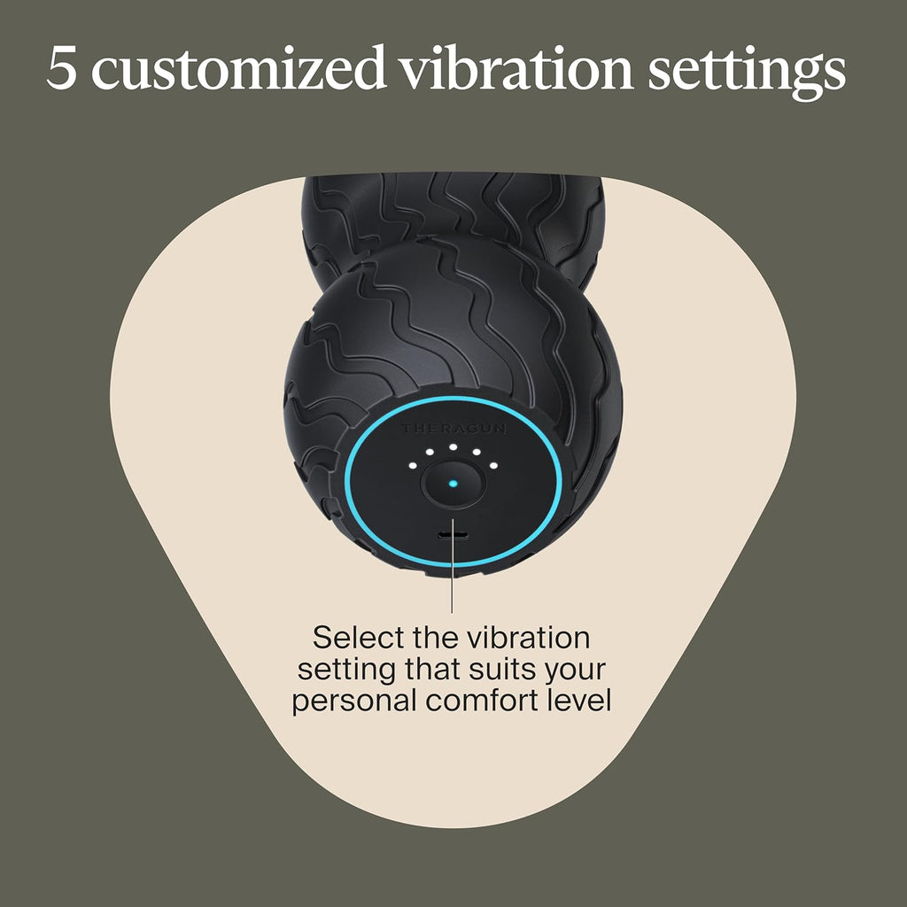 Theragun Therabody Waveduo - Ergonomically Contoured Foam Roller - Bluetooth Enabled Muscle Roller for Your Back, Neck & Spine with 5 Customizable Vibration Frequencies in Therabody App