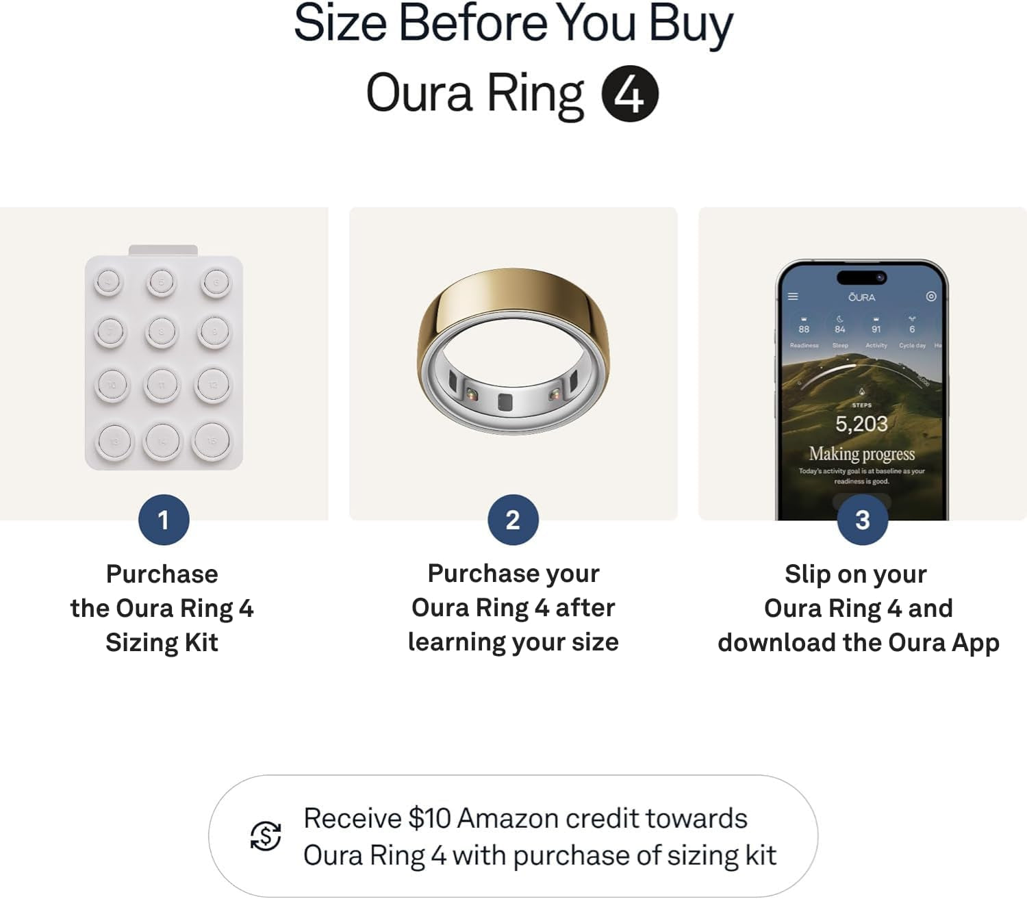 Oura Ring 4 - Gold - Size 7 - Sleep, Activity, Women’S Health, AI Advisor, up to 8 Days of Battery Life, Size before You Buy, Android & Ios Compatible