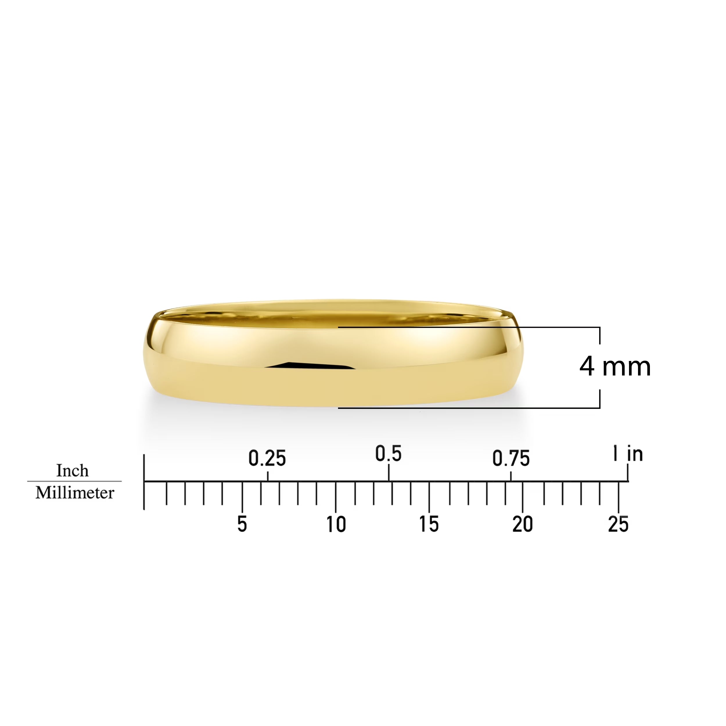 Traditional Plan Wedding Ring 10K Yellow Gold, 5 Mm