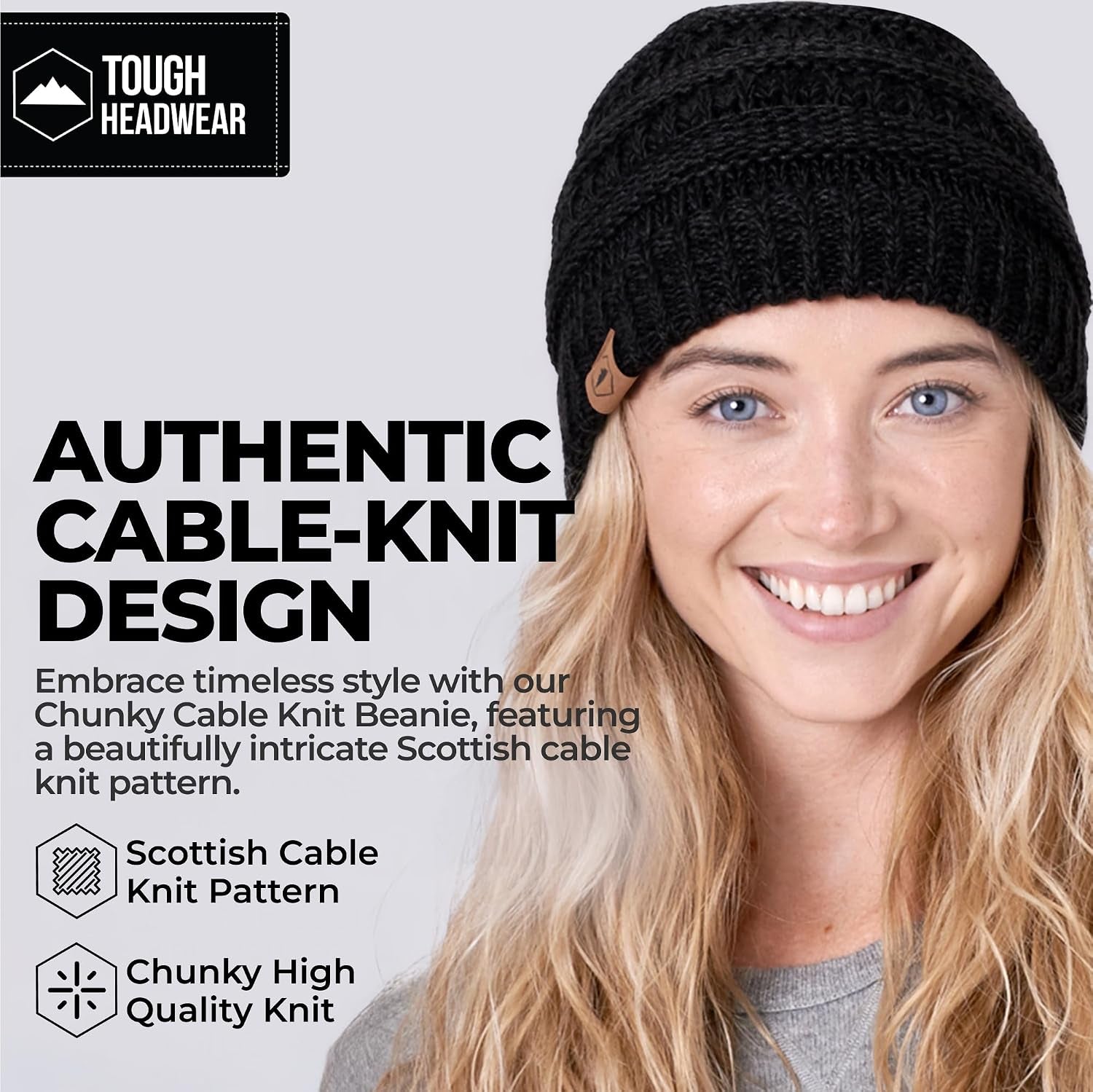 Tough Headwear Slouchy Beanie Hat - Itch-Free Winter Hats for Women - Stretchable Beanies for Women - Acrylic Winter Gear