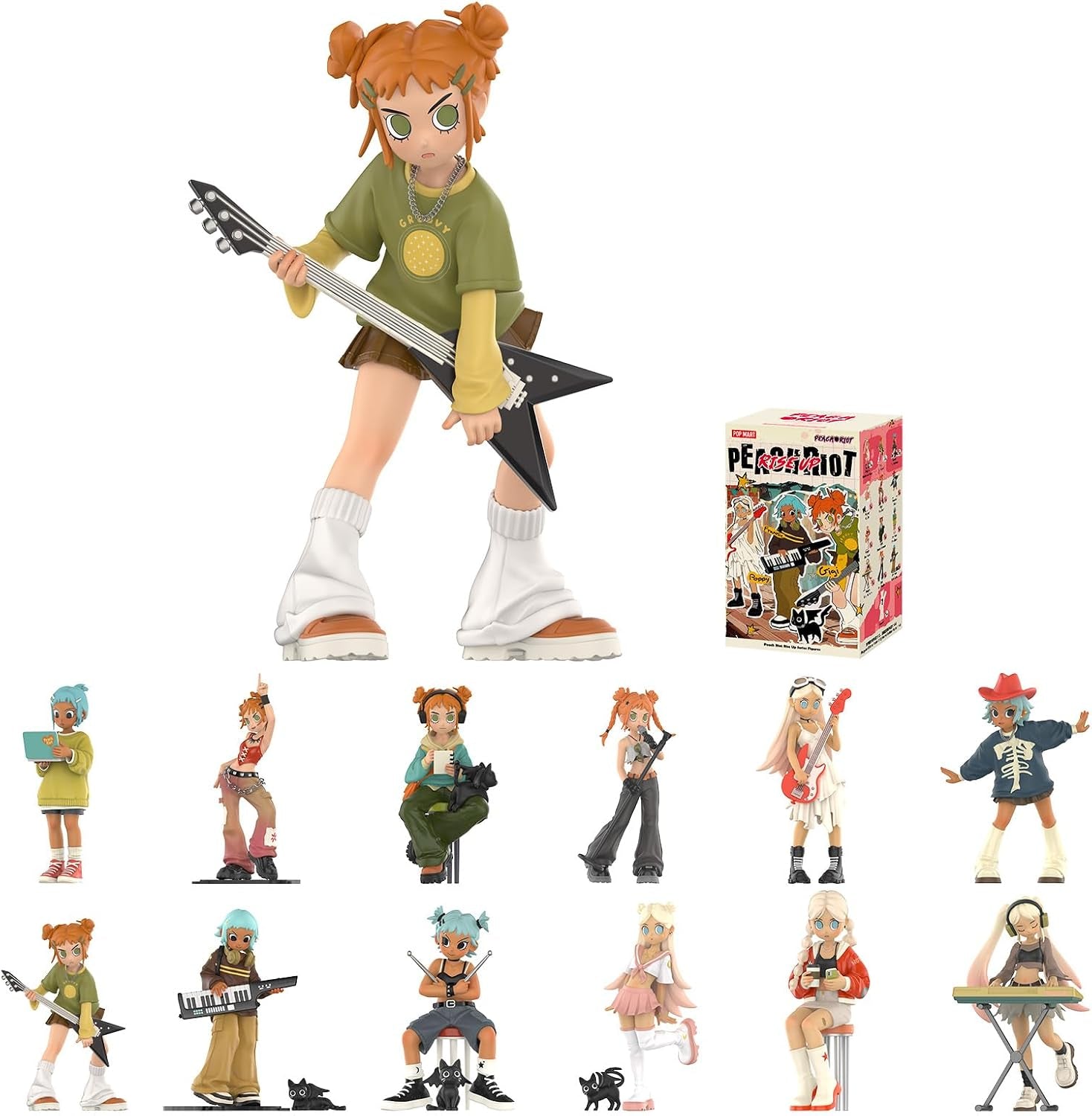 POP MART Peach Riot Rise up Series Figures, Peach Riot Blind Box Figures, Random Design Action Figures Collectible Toys Home Decorations, Holiday Birthday Gifts for Boys and Girls, Single Box