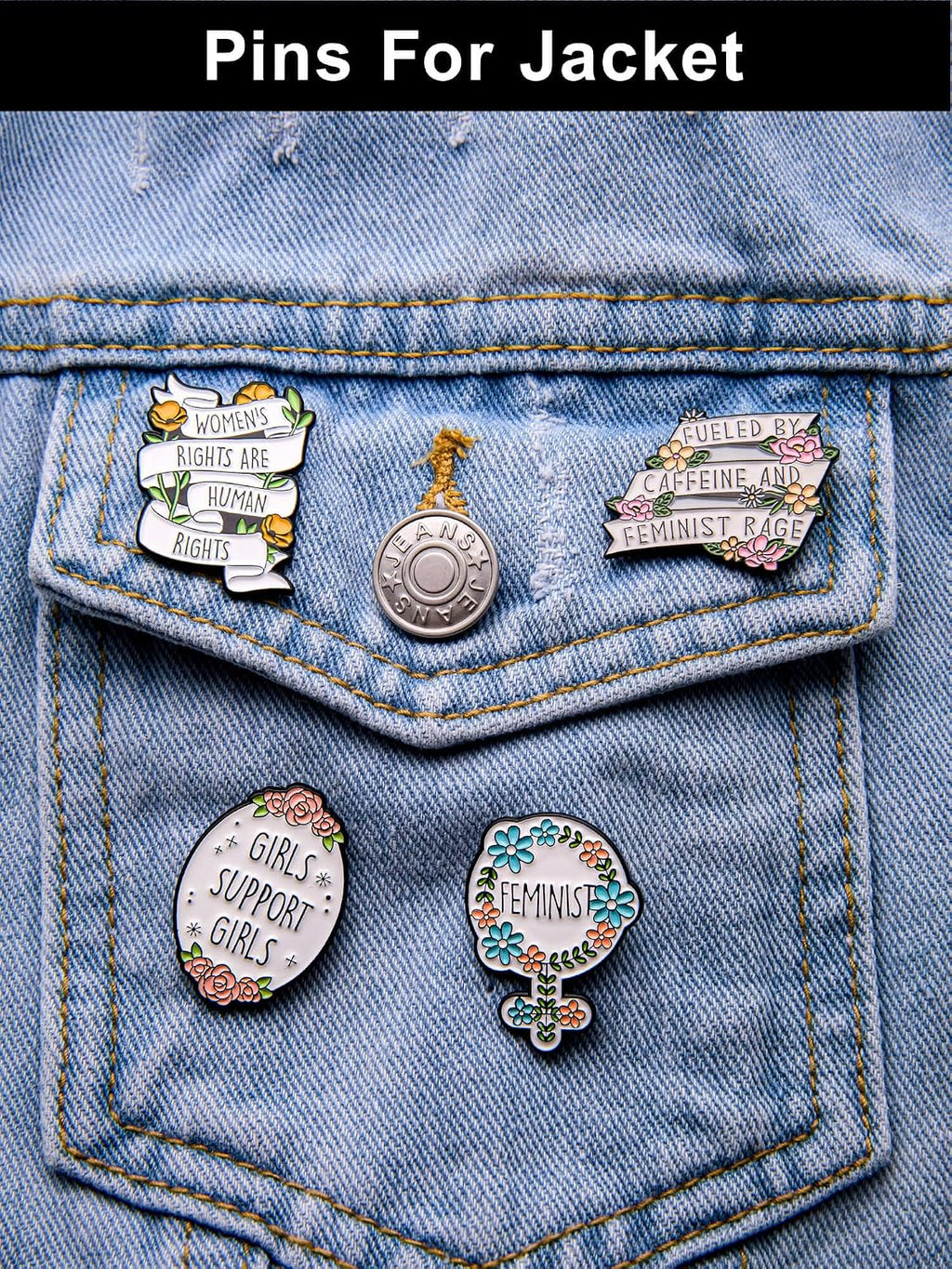 Feminist & Empowerment Enamel Pins Set – Inspirational Pins for Backpacks, Jackets, Hats, Gifts – Collectible Metal Lapel Pins for Women, Girls & Activists – 12-Pack