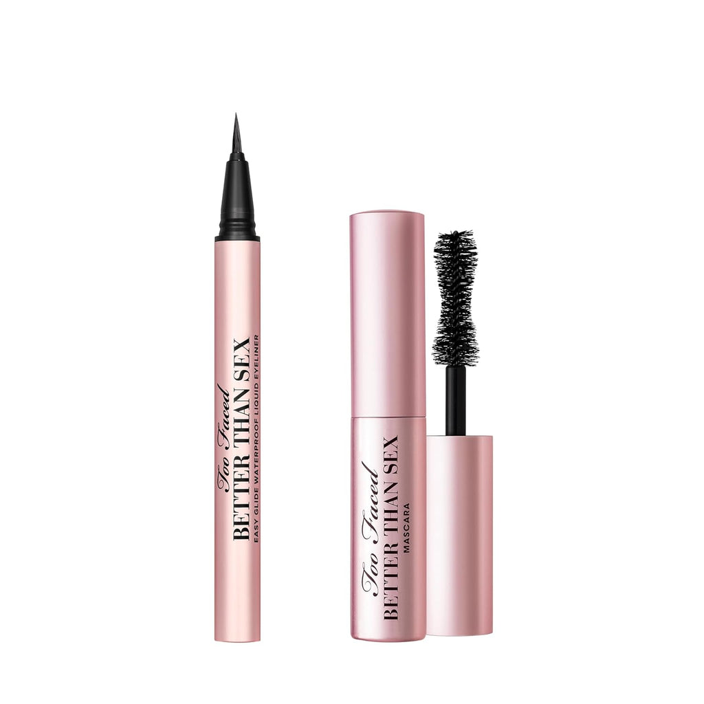 Too Faced Better than Sex Mascara & Eyeliner Travel Duo for Dramatic Volume | Includes Better than Sex Mascara, 0.17 Fl Oz, & Better than Sex Eyeliner, 0.02 Fl Oz, Black