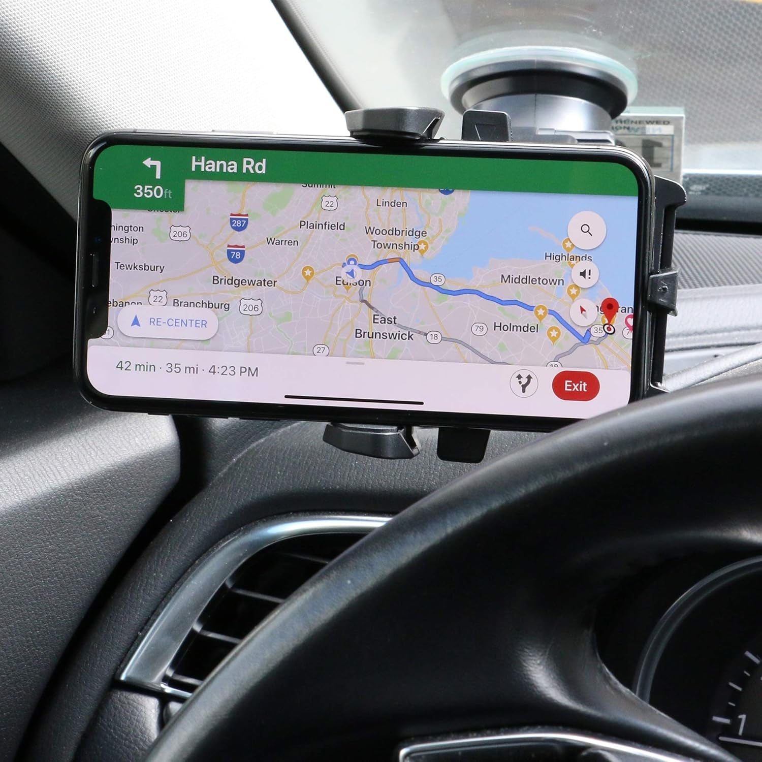 Car Phone Mount, Dashboard and Windshield Suction Phone Holder with 6-Inch Extendable Arm