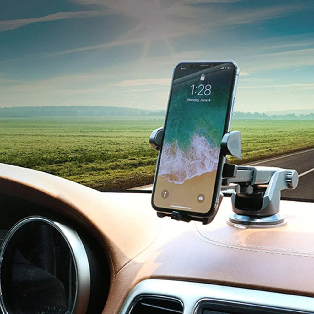 Car Phone Mount, Dashboard and Windshield Suction Phone Holder with 6-Inch Extendable Arm
