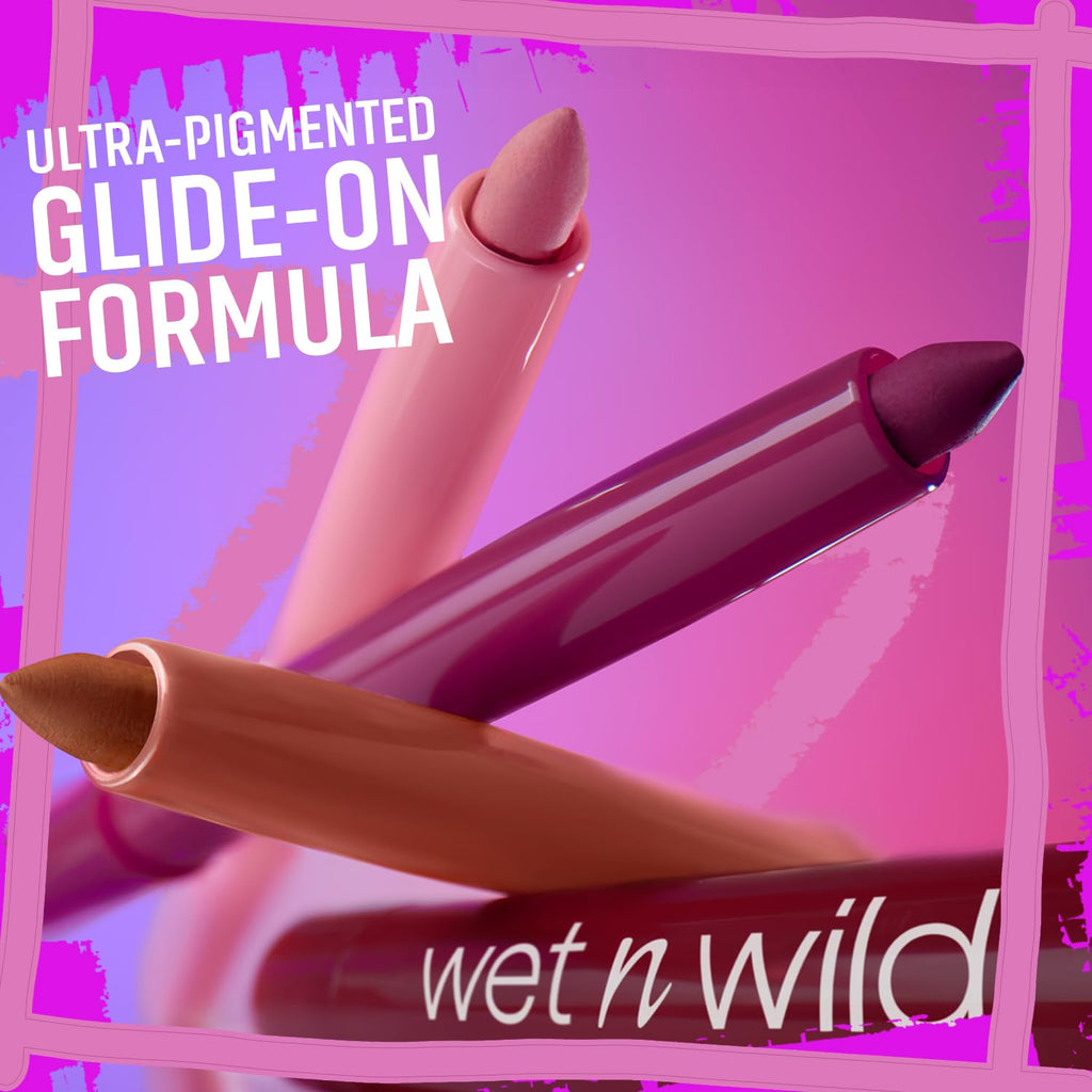 Wet N Wild Lip Liner Perfect Pout Matte Retractable Gel Lip Liner Pencil, Plum Together