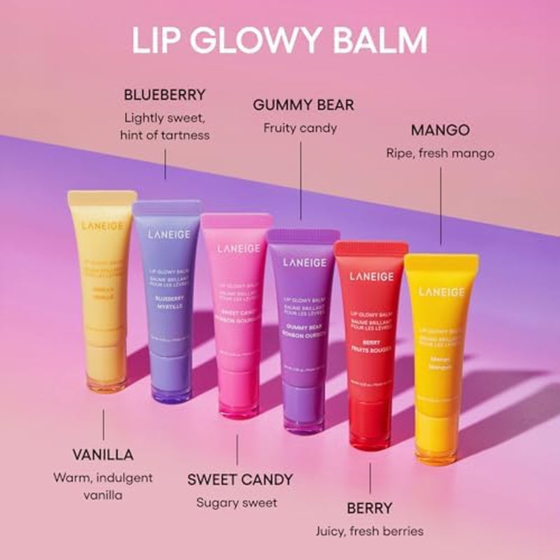 LANEIGE Lip Glowy Balm: Sheer Tinted Lip Treatment Balm Tube with Shea & Murumuru Butters for Hydrating, Moisturizing, Glossy, Non-Sticky Shine, Berry | Korean Skin Care