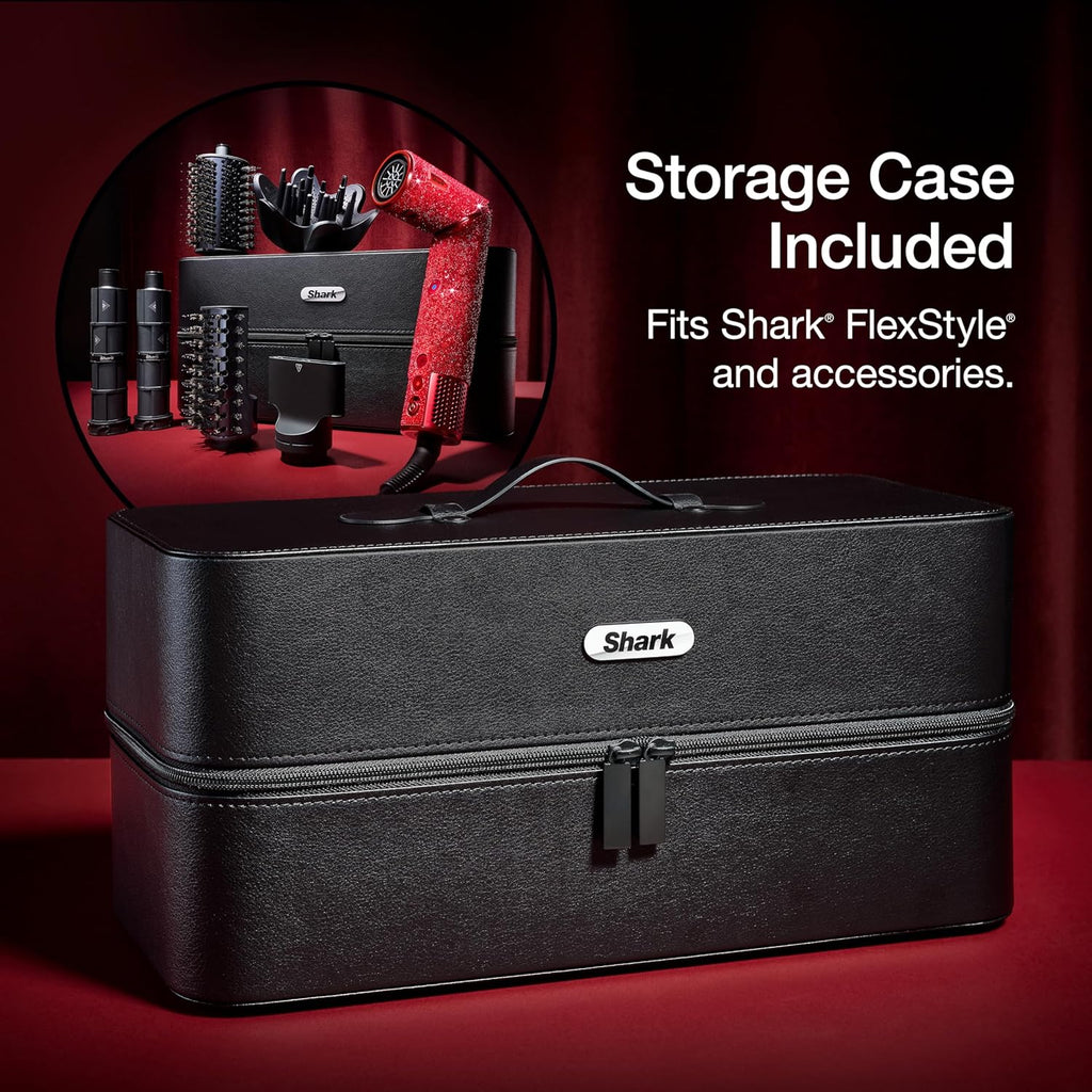Shark Flexstyle Air Styling & Drying System | Powerful Hair Dryer & Multi-Styler | with Auto-Wrap Curlers, Diffuser, Oval & Paddle Brush, Concentrator Attachment | Red Sparkle | HD442JR