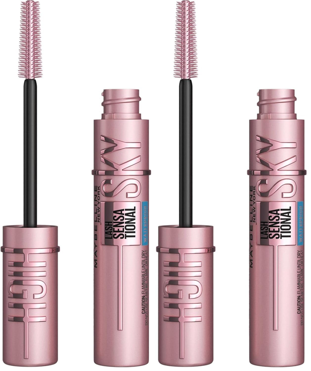 Maybelline Lash Sensational Sky High Washable Mascara, Volumizing, Lengthening, Defining, Curling, Multiplying, Buildable Mascara Make up Formula, Green Altitude, 1 Count