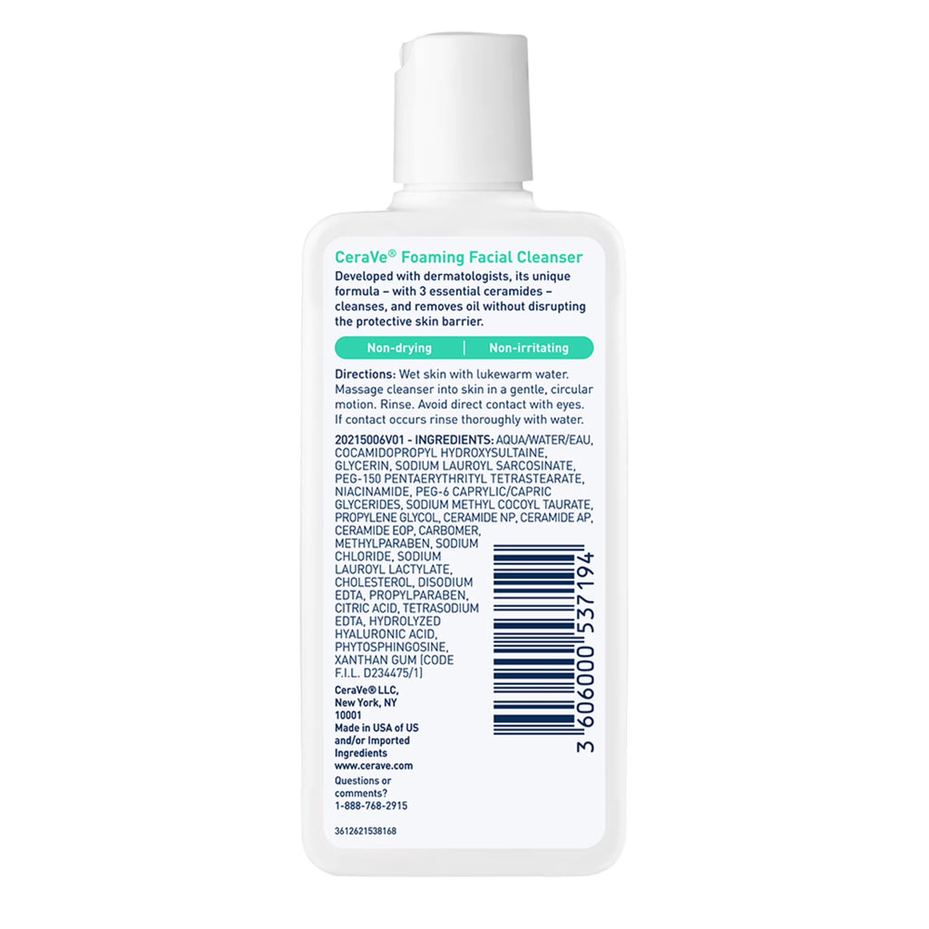 Travel Size Foaming Facial Cleanser for Normal to Oily Skin, 3 Fl Oz