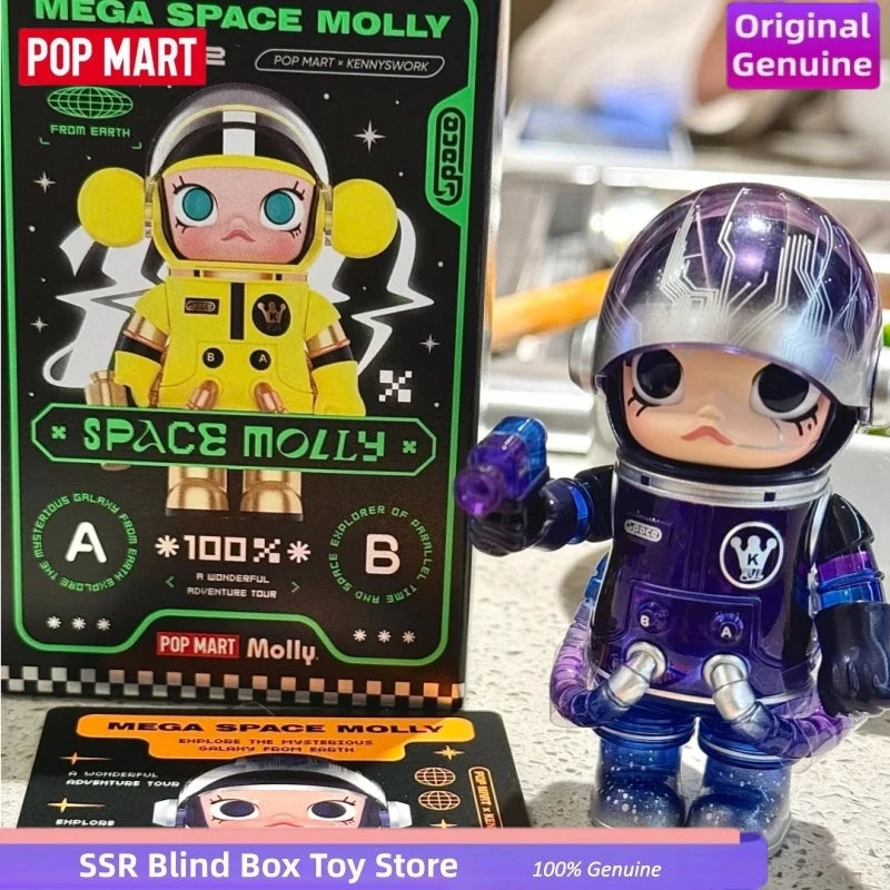 Genuine Mega Space Molly 100% V2 Series Blind Box Fashion Model Mystery Box Toy Collectible Desktop Decor Ornament Gift
