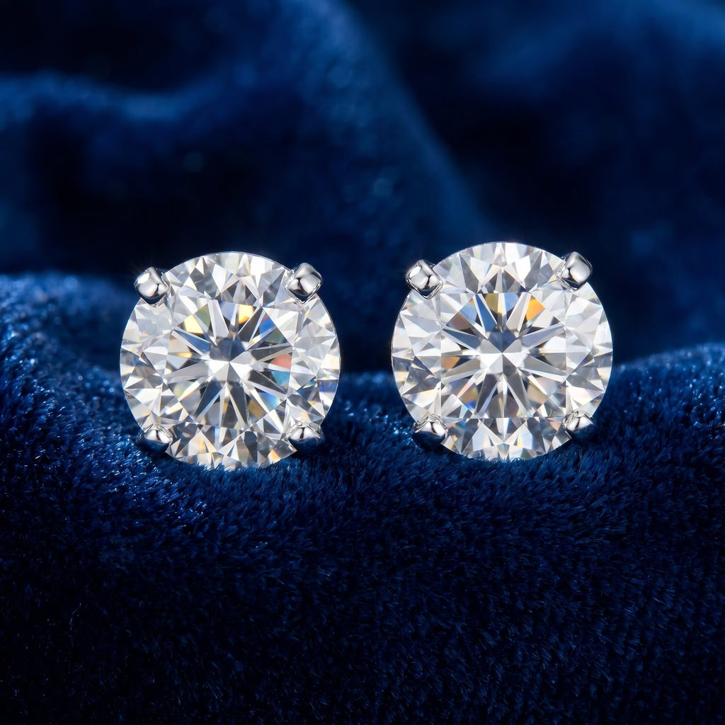 Pompeii 1 Carat (Ctw) Diamond Studs in 14K White Gold Lab Grown (HI,VS)