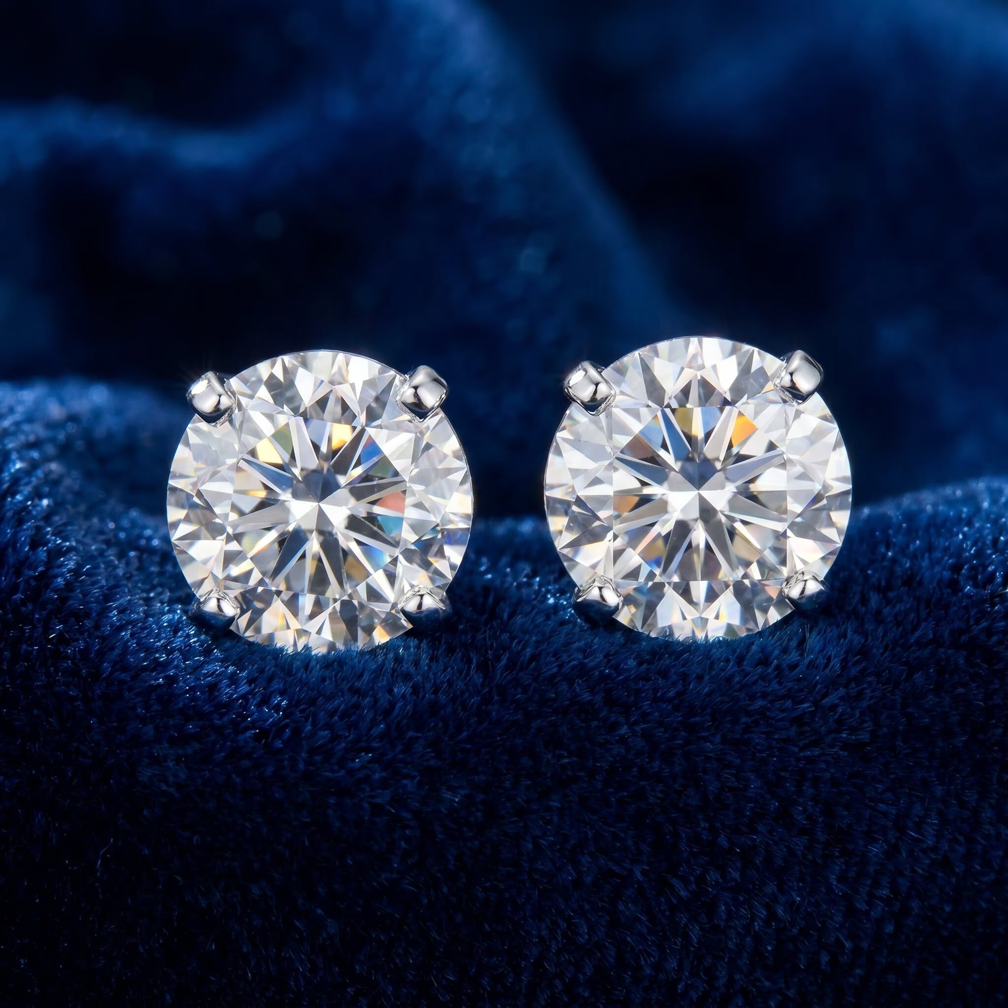 Pompeii 1 Carat (Ctw) Diamond Studs in 14K White Gold Lab Grown (HI,VS)