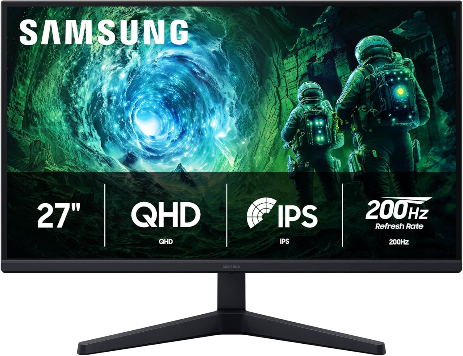 SAMSUNG 27” Odyssey G5 G53F QHD Resolution Gaming Monitor, HDR10, 200Hz Refresh Rate, IPS Panel, AMD Freesync™ Premium, Black Equalizer, Auto Source Switch, LS27FG532ENXZA