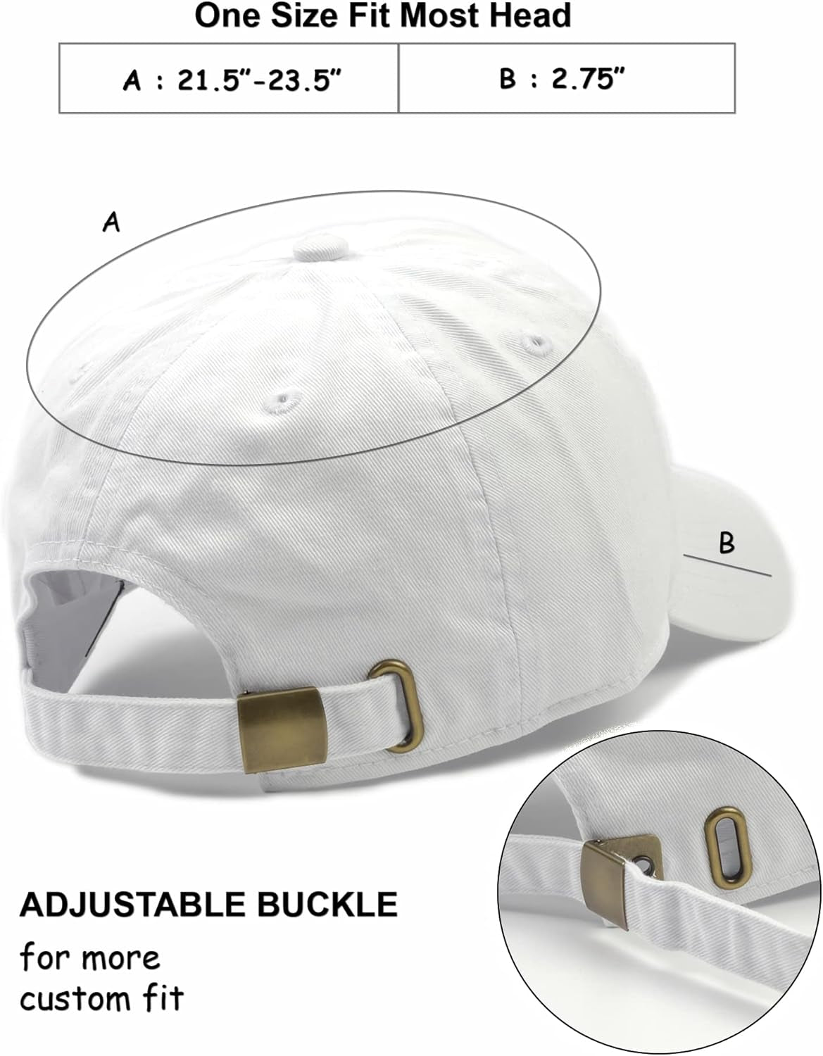 Utmost Unisex Classic Low Profile Cotton Baseball Cap Plain Blank Camoflauge Soft Unconstructed Adjustable Size Dad Hat (White)