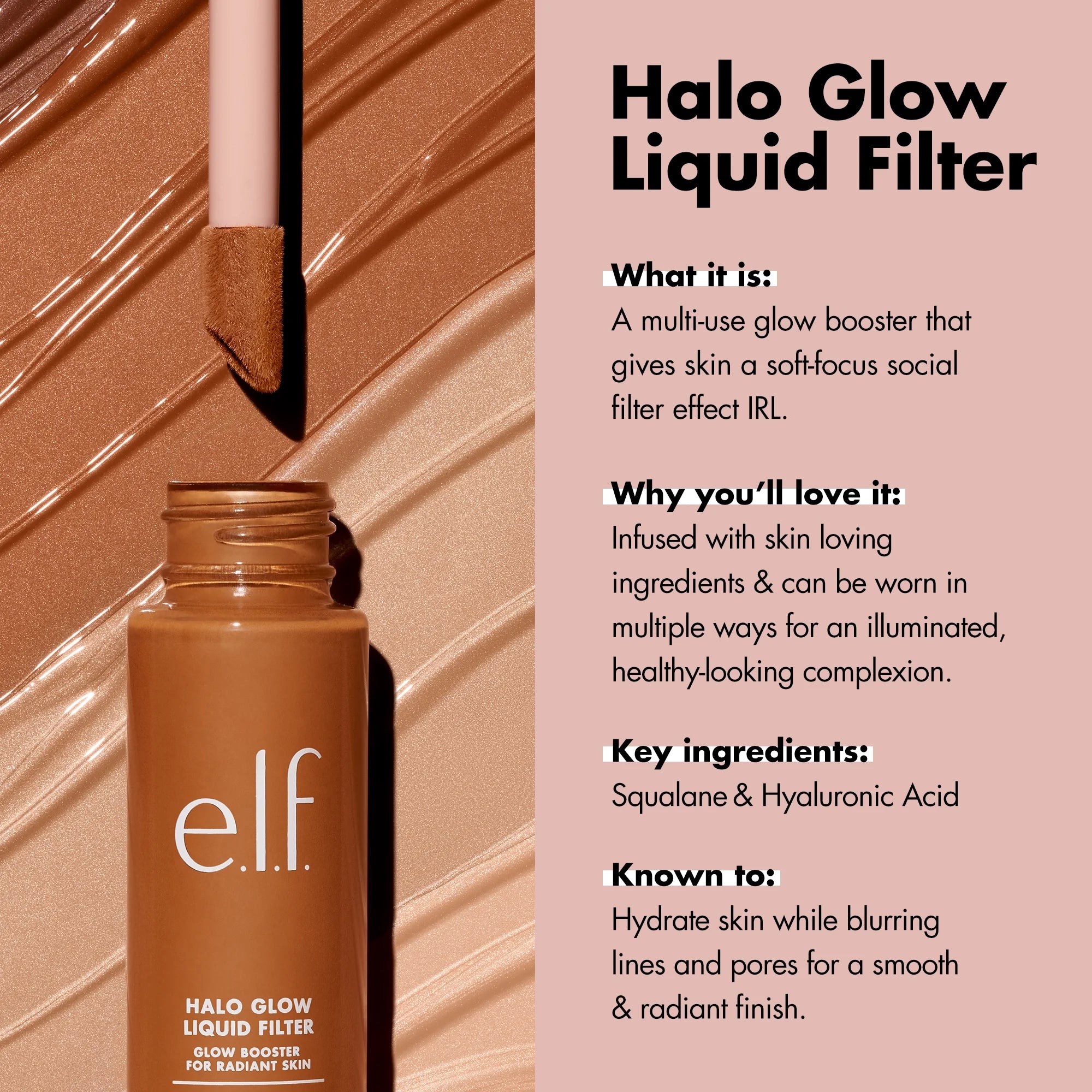 E.L.F. Halo Glow Liquid Filter, 0 Fair, 1.06 Fl Oz