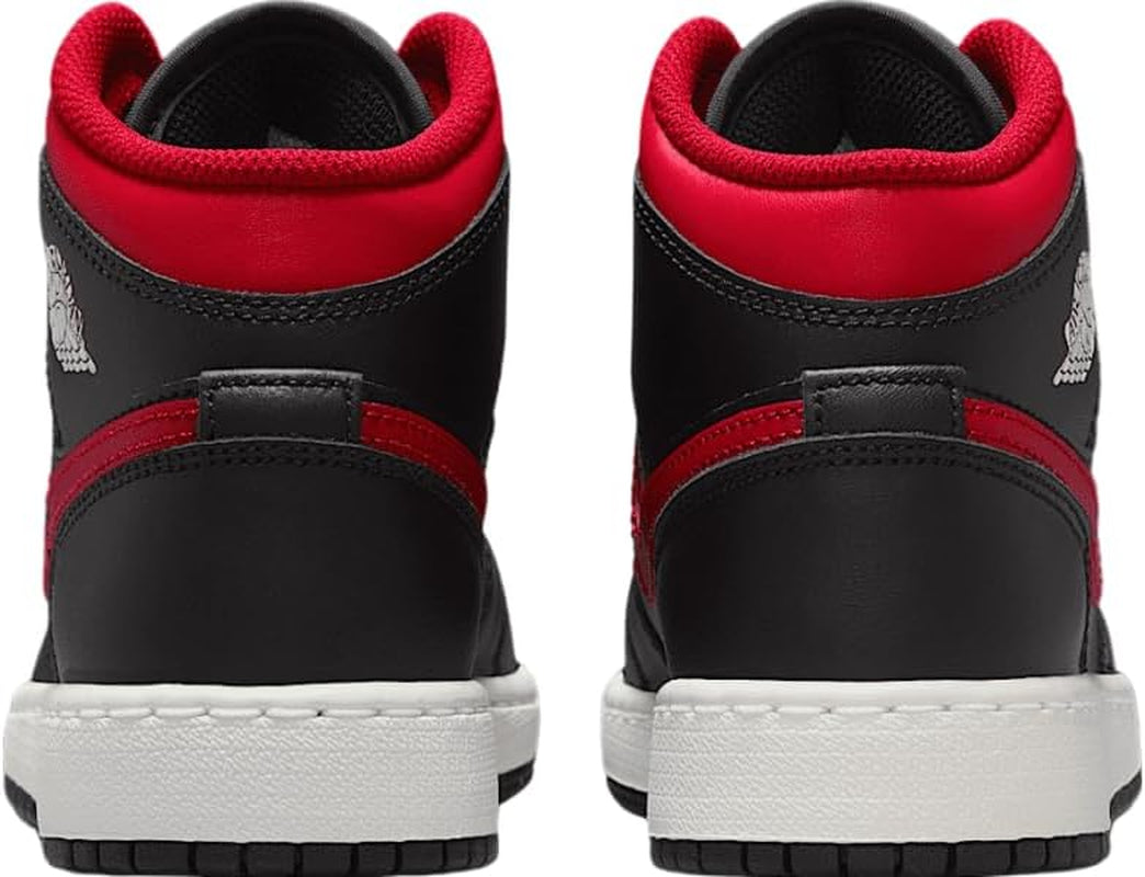 AIR JORDAN 1 MID (GS) "BLACK/VARSITY RED-SUMMIT WHITE"
