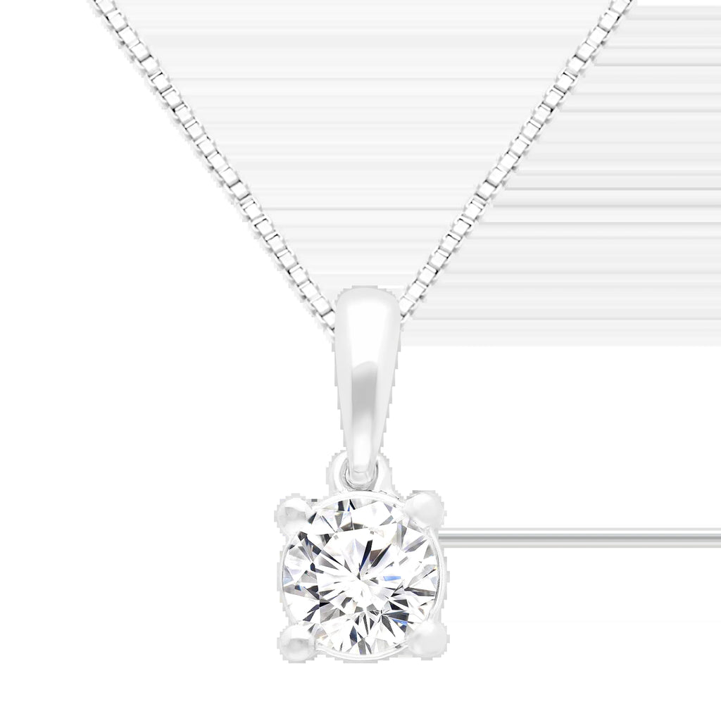 round 1/2 Carat Lab Grown Diamond Solitaire Pendant Necklace in Sterling Silver