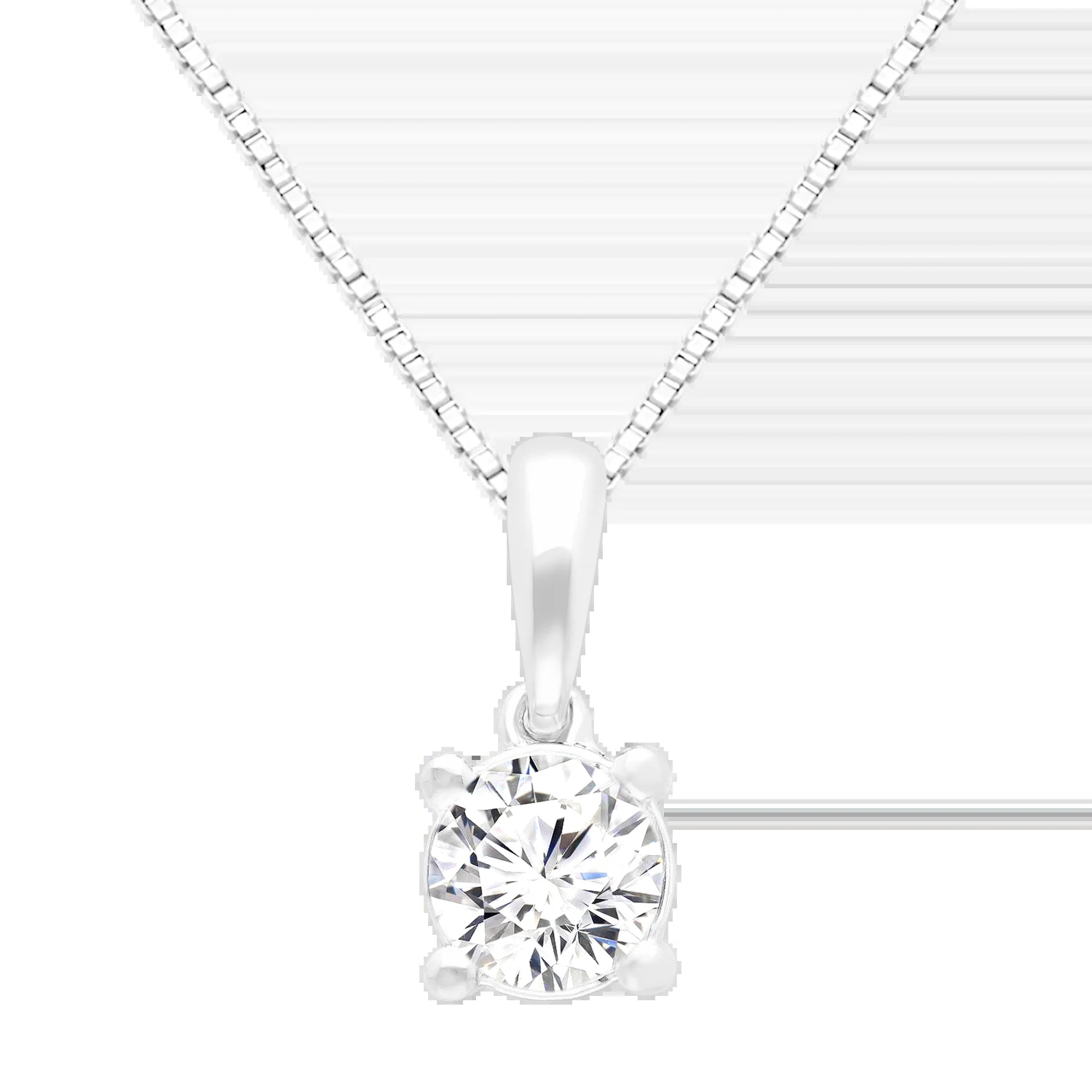 round 1/2 Carat Lab Grown Diamond Solitaire Pendant Necklace in Sterling Silver