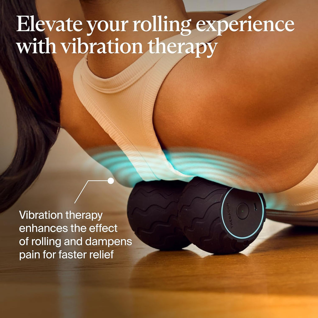 Theragun Therabody Waveduo - Ergonomically Contoured Foam Roller - Bluetooth Enabled Muscle Roller for Your Back, Neck & Spine with 5 Customizable Vibration Frequencies in Therabody App