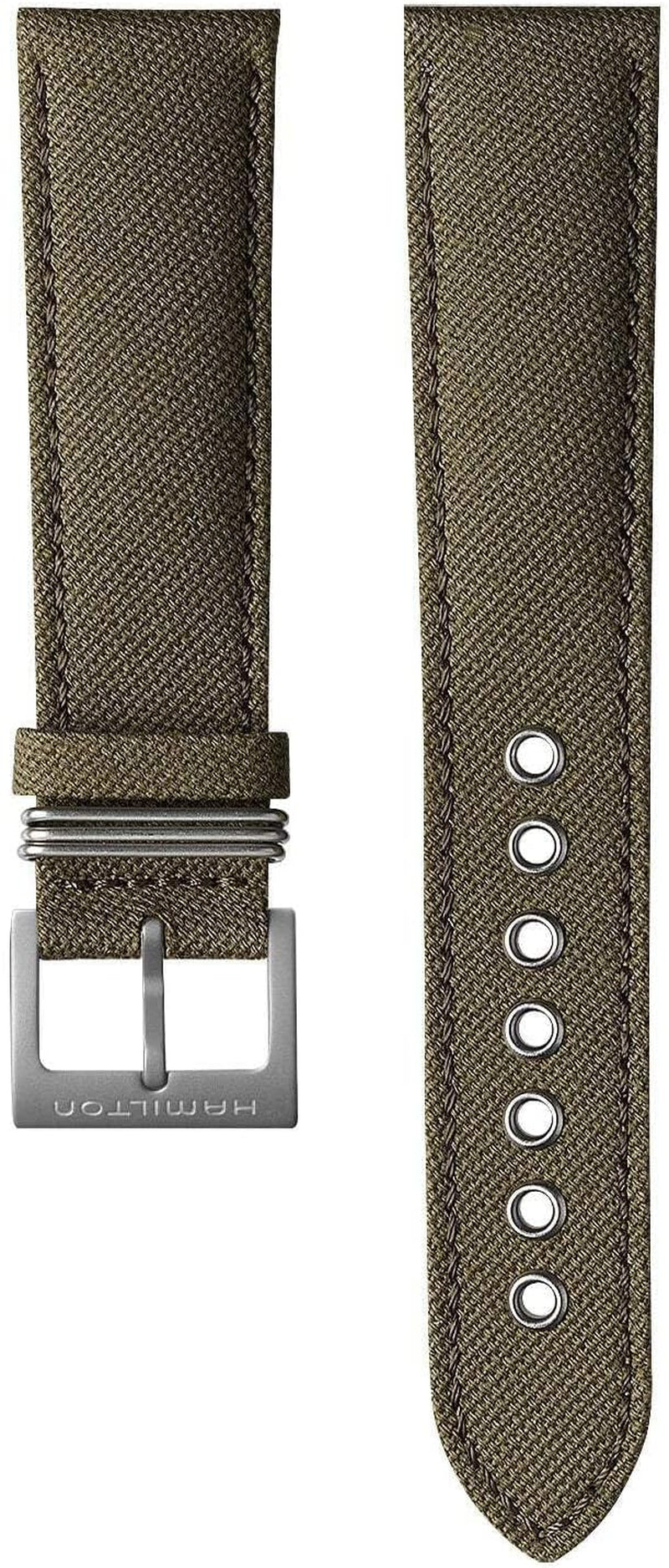 Hamilton Khaki Field Mechanical Men'S Watch, 38Mm Stainless Steel Case, Swiss Made, Green Dial Analog Wrist Watch for Men, 50M Waterproof, Sapphire Crystal, Canvas Strap