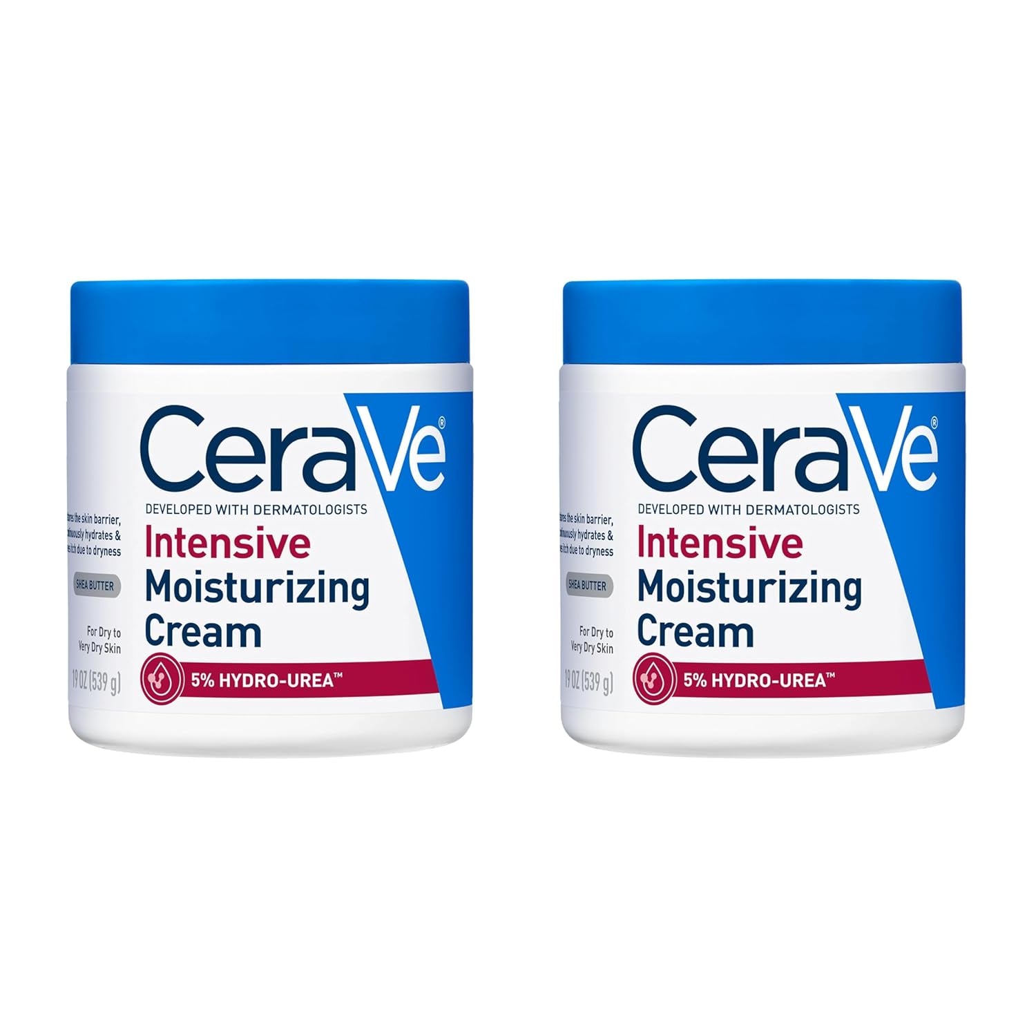 Cerave Intensive Moisturizing Cream,Body Moisturizer with Shea Butter,72H Hydration + Skin Barrier Repair,Fragrance-Free Body Lotion for Extremely Dry Skin,19Oz,(Pack of 2)