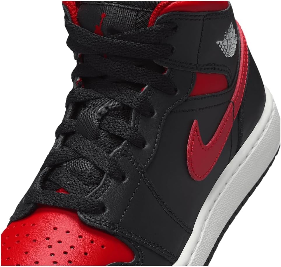 AIR JORDAN 1 MID (GS) "BLACK/VARSITY RED-SUMMIT WHITE"