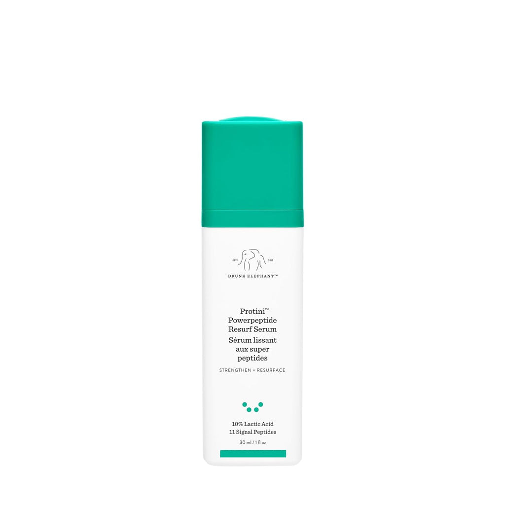 Drunk Elephant Protini Powerpeptide Resurf Serum - 30 Ml/1 Fl Oz - Exfoliating Lactic Acid AHA Serum - Clean Clinical Skincare - Cruelty-Free - Free of Essential Oils, Silicones, and Fragrance