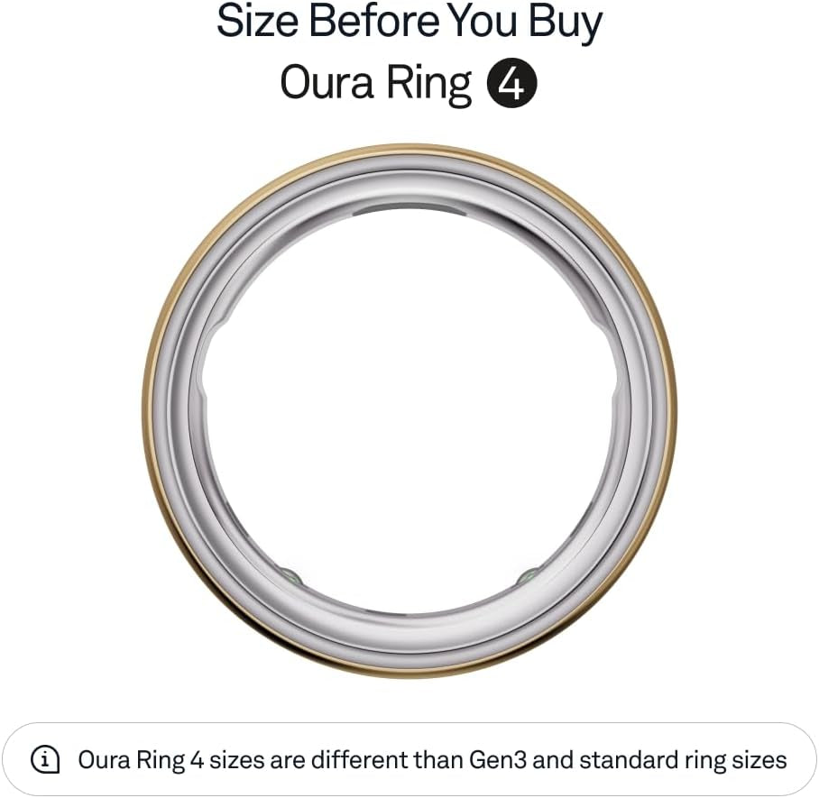 Oura Ring 4 - Gold - Size 7 - Sleep, Activity, Women’S Health, AI Advisor, up to 8 Days of Battery Life, Size before You Buy, Android & Ios Compatible