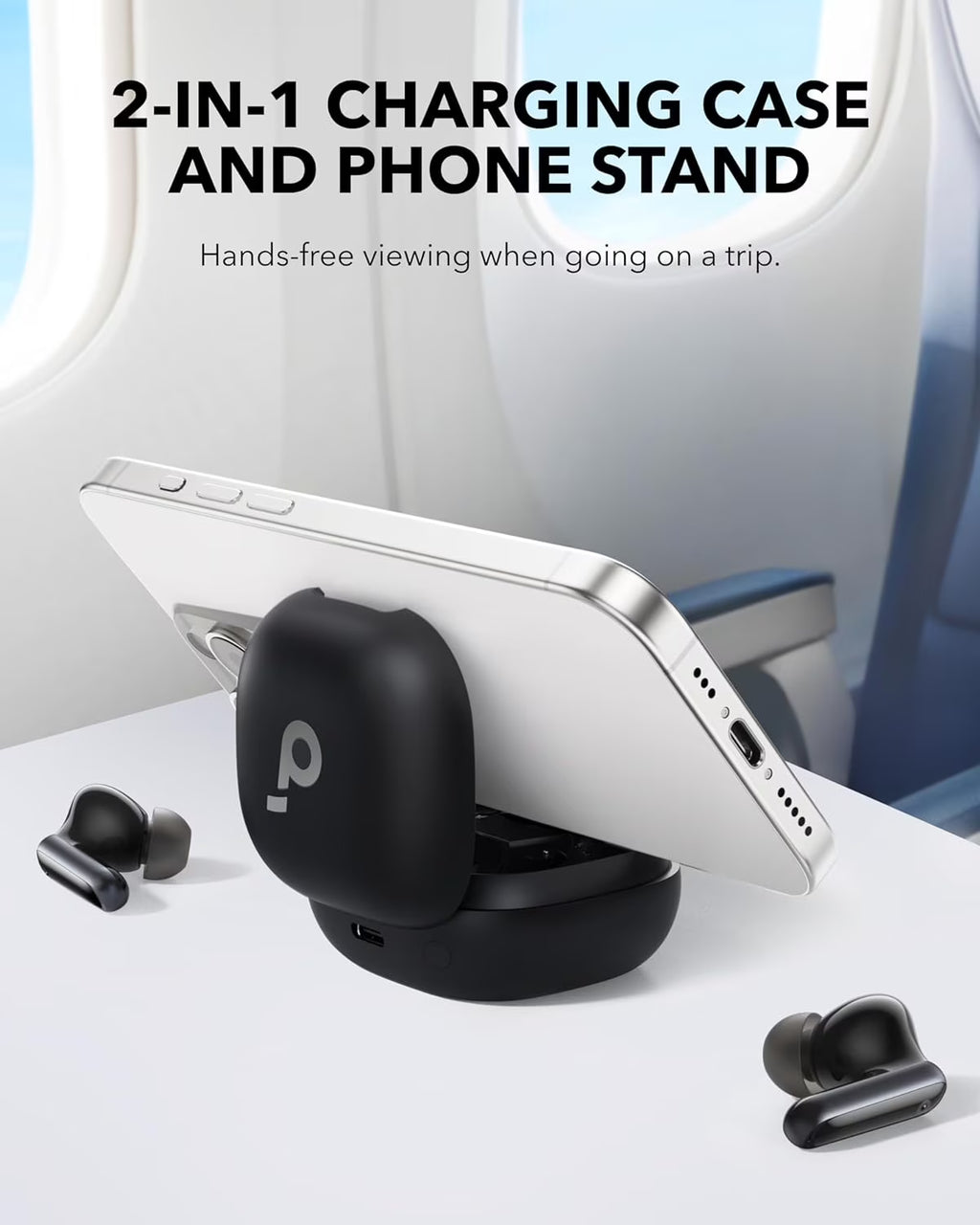 P40I by Anker, Noise Cancelling Wireless Earbuds, Black