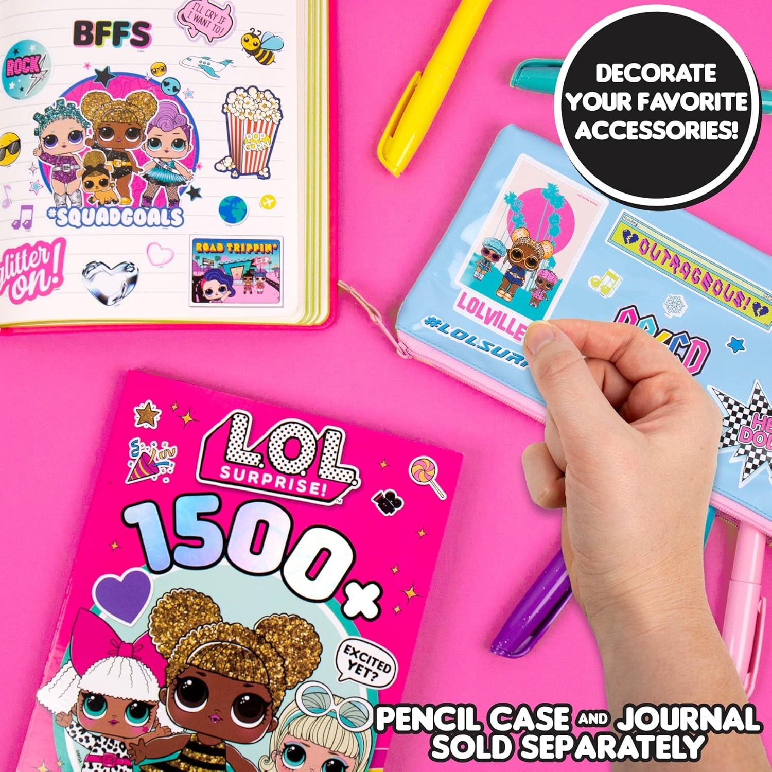 Horizon Group USA Sticker Book with Large and Small Sizes, Kids Stationary for Water Bottle, Notebooks, and Party Favors, 1500+, L.O.L. Surprise!