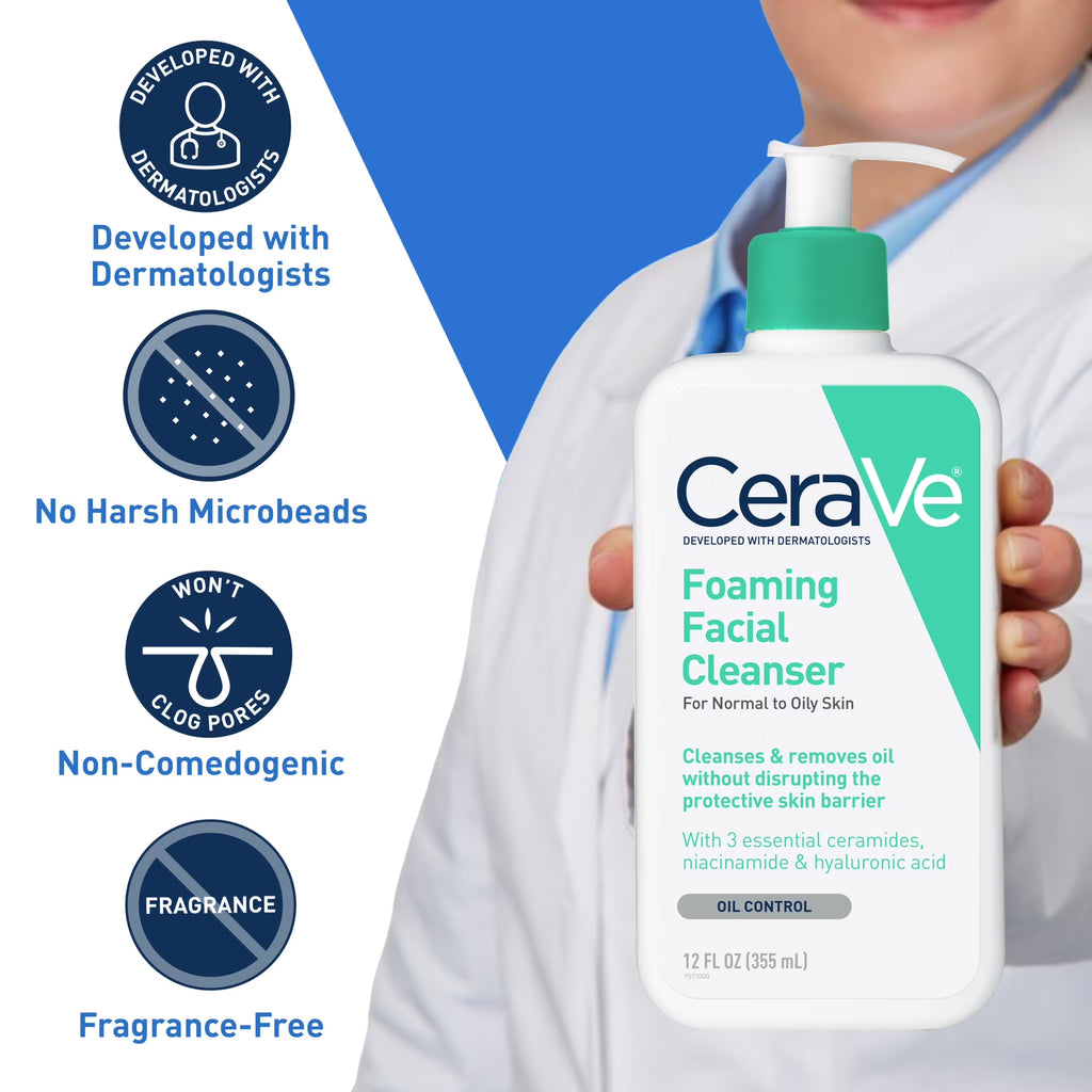 Travel Size Foaming Facial Cleanser for Normal to Oily Skin, 3 Fl Oz