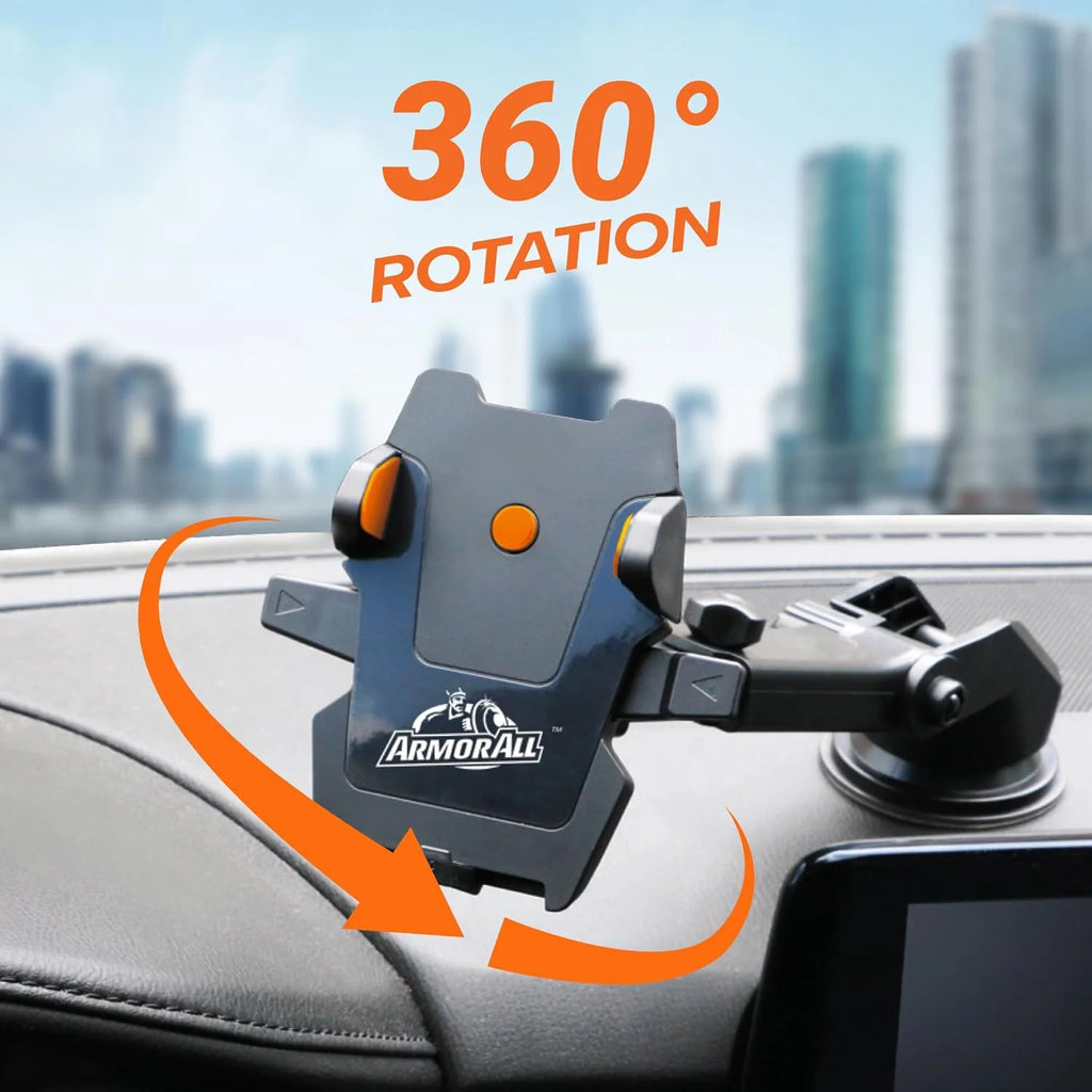 Car Phone Mount, Dashboard and Windshield Suction Phone Holder with 6-Inch Extendable Arm
