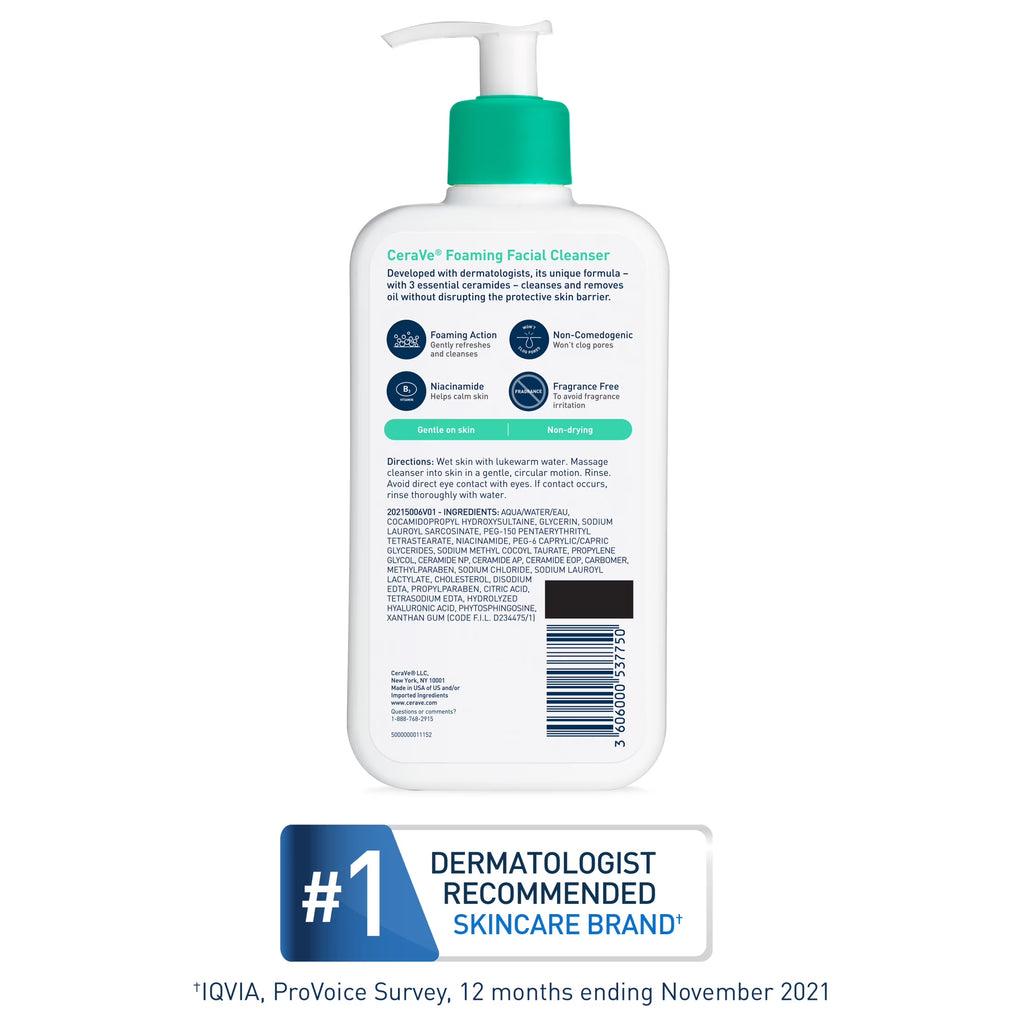 Travel Size Foaming Facial Cleanser for Normal to Oily Skin, 3 Fl Oz