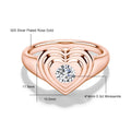 Moissanite Diamond Sweetheart Signet Ring 14K Gold Filled Heart-Shaped Romantic Love Symbol Ring for Women Valentine’S Day Gift