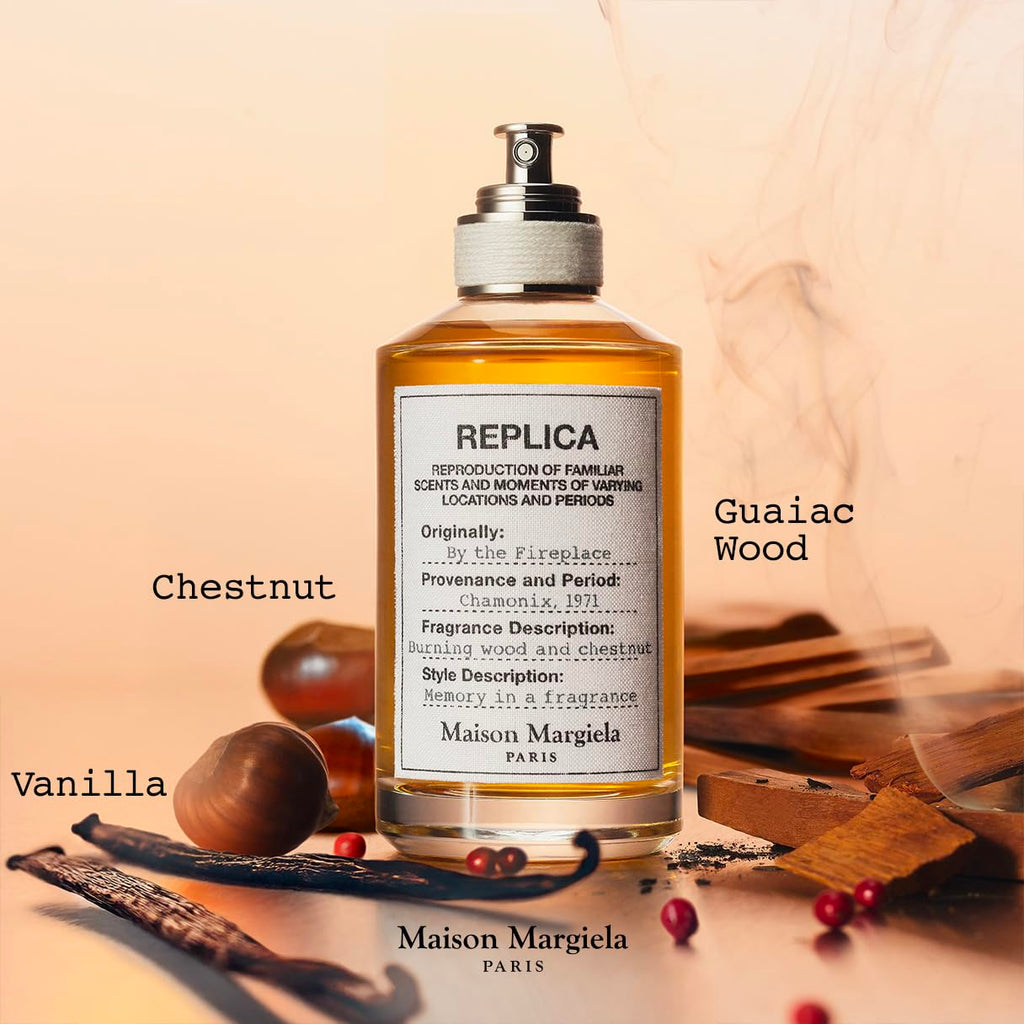 Maison Margiela - Replica - by the Fireplace Eau De Toilette - Warm & Spicy Fragrance - with Chestnut, Wood & Vanilla