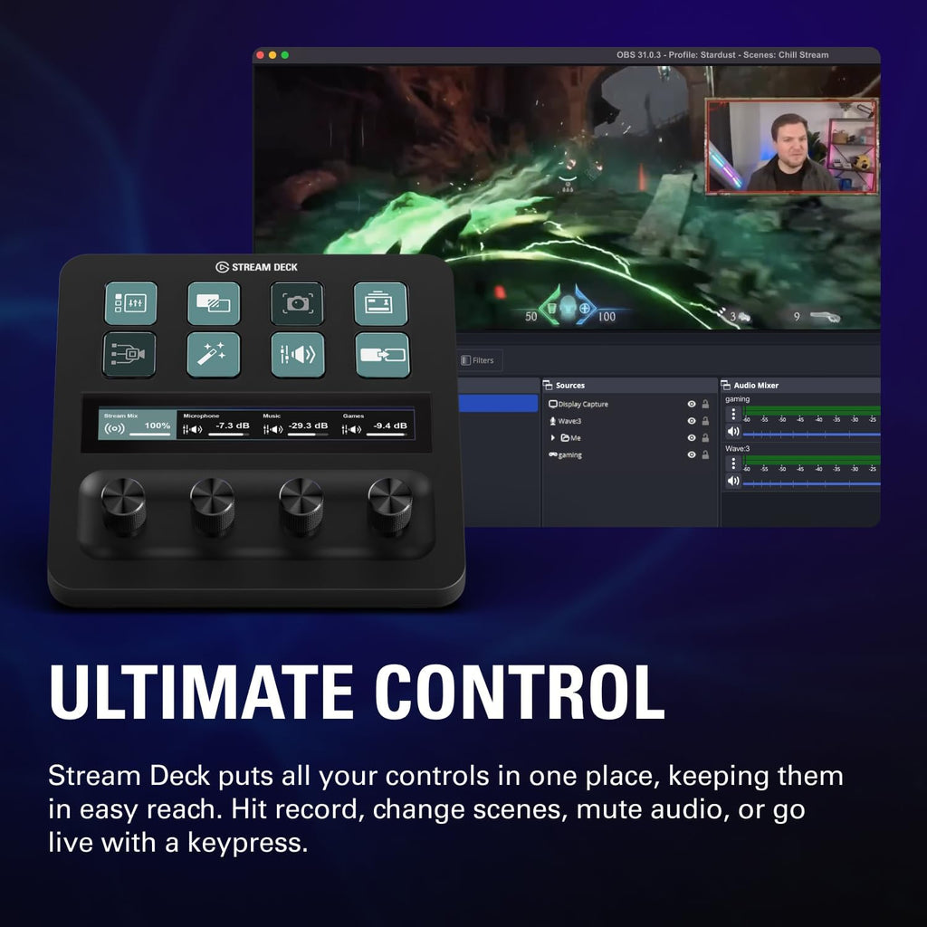Elgato 4K S Capture Card for PS5, Xbox Series X/S, Switch 2 | 4K60 Capture, 1440P120 or 1080P240 Passthrough, HDR10 Support, Near-Zero Latency, USB-C, Analog Audio Input