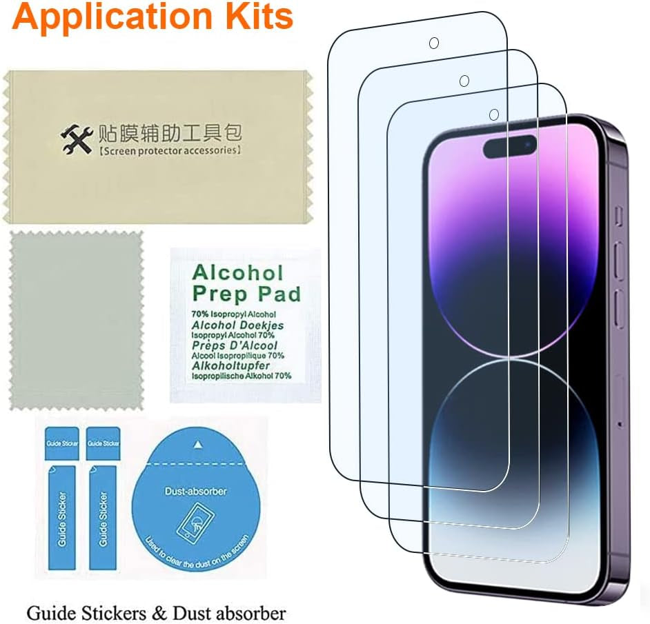 Screen Protector for Iphone 14 Pro Blue Light Screen Protector 3 Pack anti Blue Light Tempered Glass for Iphone 14 Pro [6.1Inch]