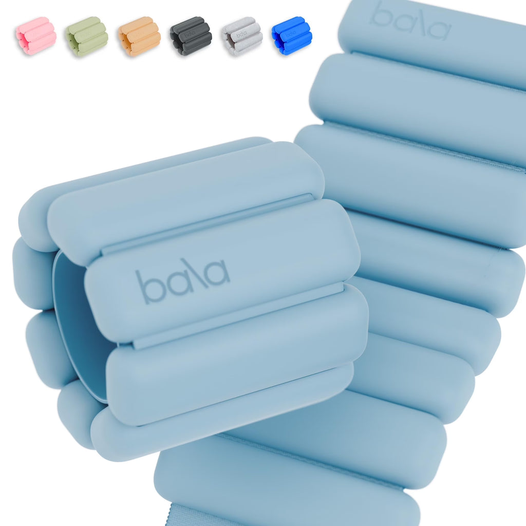 Bangles Wrist & Ankle Weights for Women & Men (Sea) - 1 Pound Silicone Bracelet Set