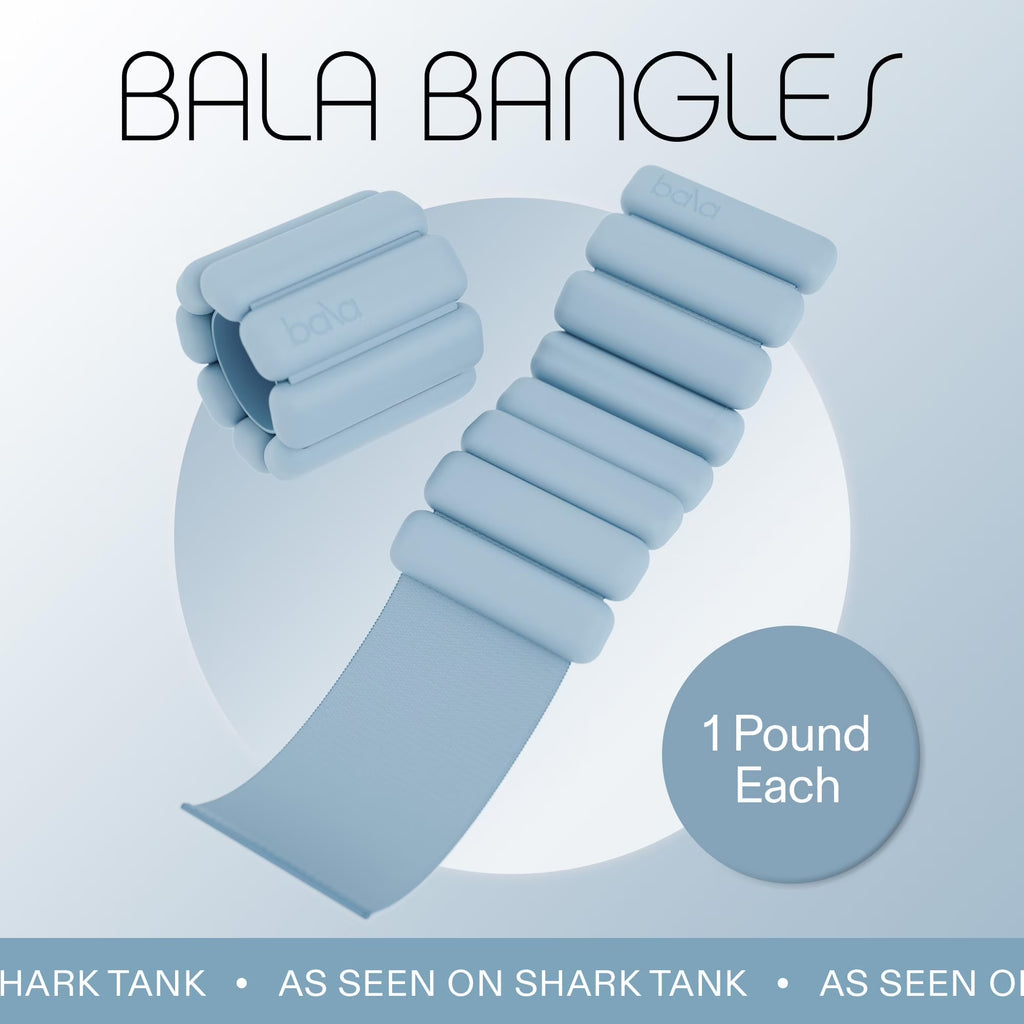 Bangles Wrist & Ankle Weights for Women & Men (Sea) - 1 Pound Silicone Bracelet Set