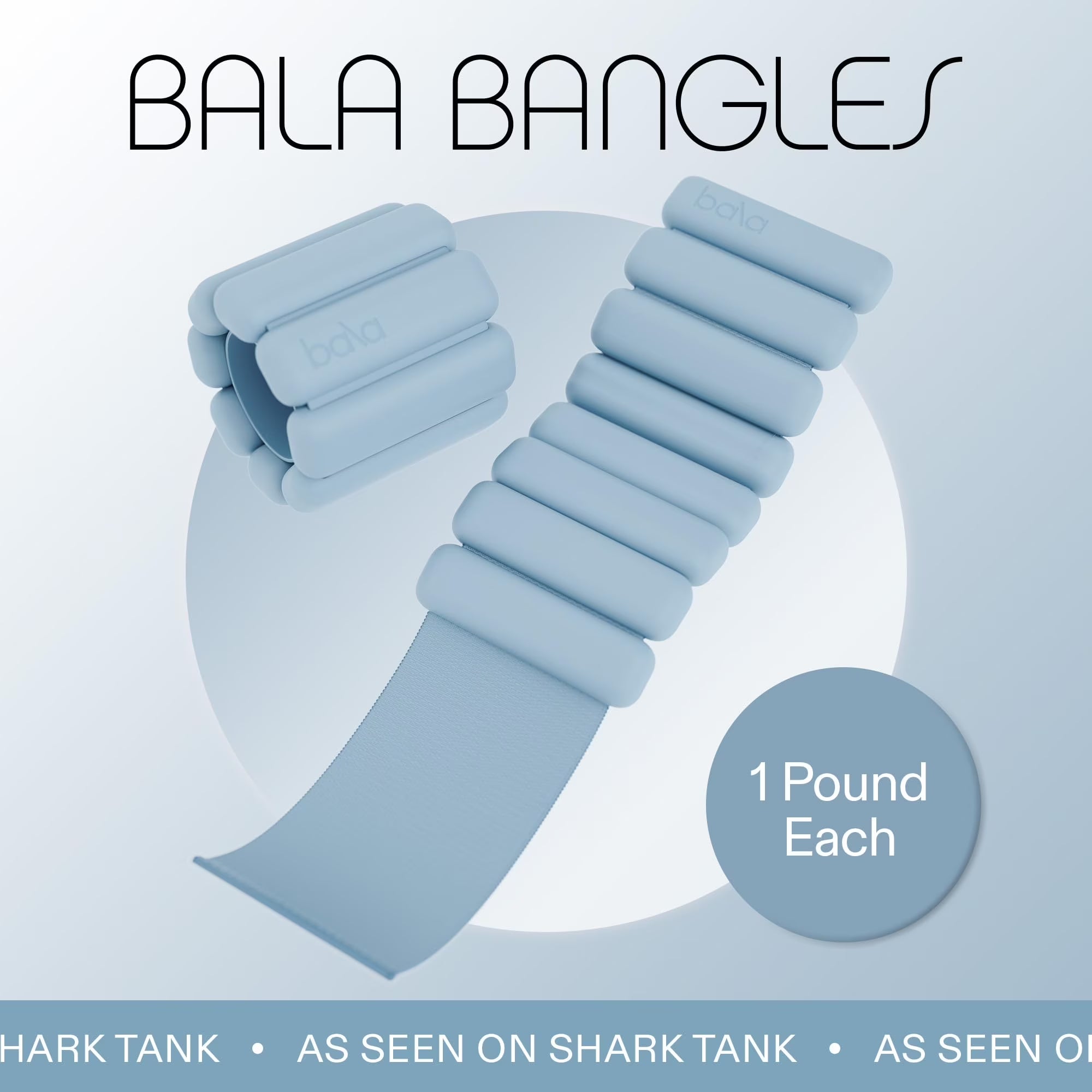 Bangles Wrist & Ankle Weights for Women & Men (Sea) - 1 Pound Silicone Bracelet Set