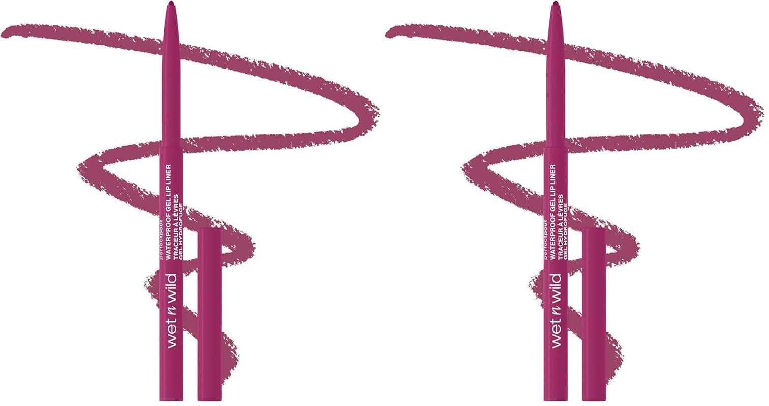 Wet N Wild Lip Liner Perfect Pout Matte Retractable Gel Lip Liner Pencil, Plum Together