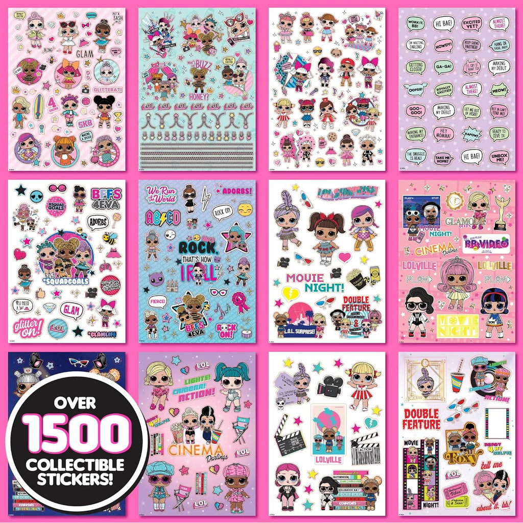 Horizon Group USA Sticker Book with Large and Small Sizes, Kids Stationary for Water Bottle, Notebooks, and Party Favors, 1500+, L.O.L. Surprise!