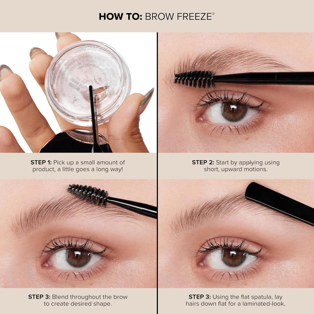 Anastasia Beverly Hills Brow Freeze - Extreme Hold Clear Brow Styling Wax for Feathered, Laminated Brows, Long-Lasting Formula to Sculpt, Tame & Set Hairs in Place